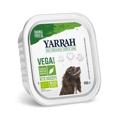 Yarrah Bio-Hundefutter Chunks Vega - Getreidefrei, mit Hagebutten - LUIS & LEON
