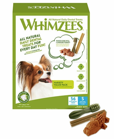 Whimzees Variety Pack - Kaustick, Zahnbürste & Krokodil Mix - Zahnpflege, vegetarisch - LUIS & LEON