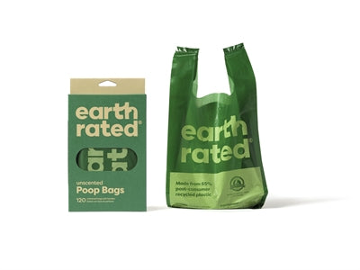 Earth Rated - POOP BAGS - Hundekotbeutel mit Tragehenkel, ohne Duft - LUIS & LEON