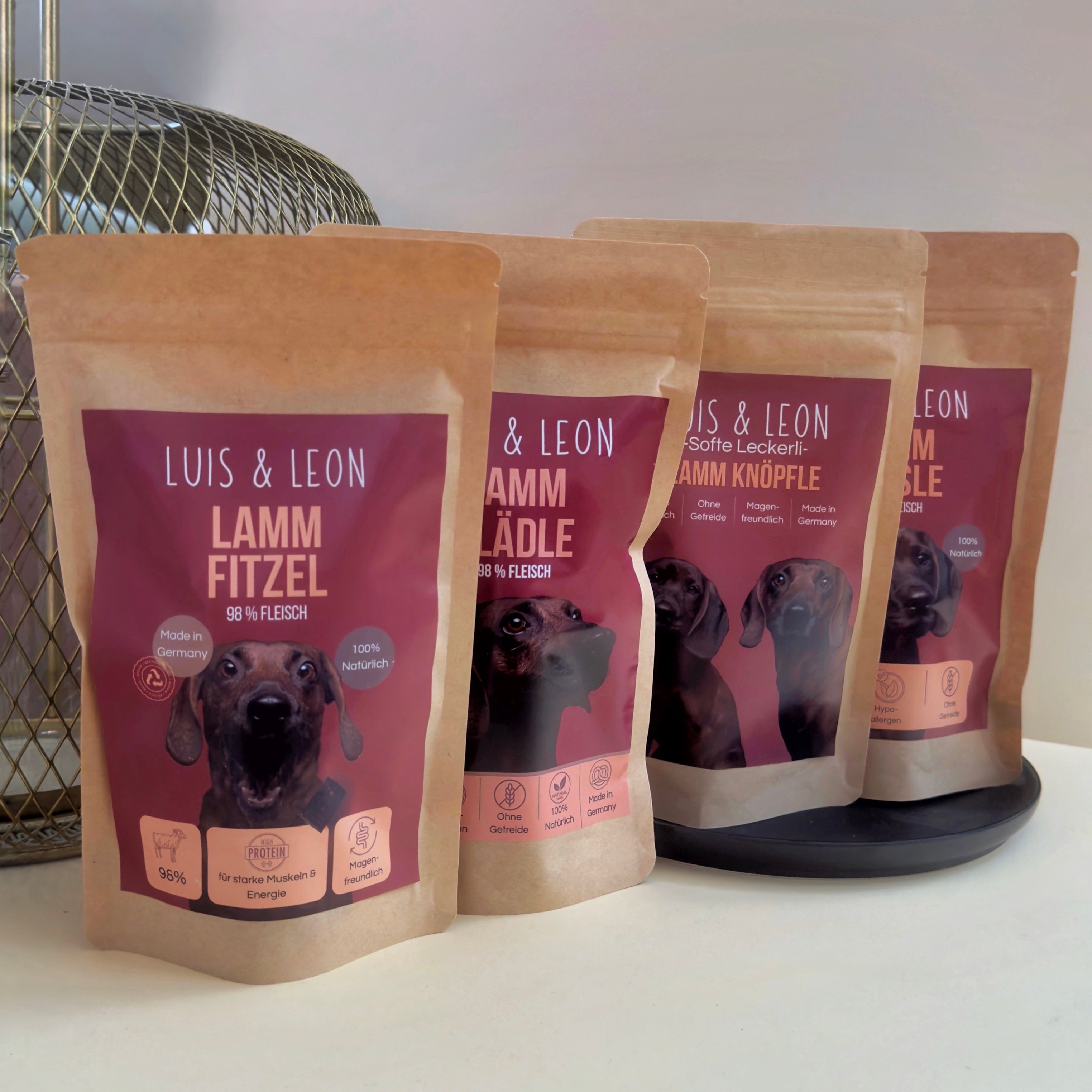 LUIS & LEON Hundeleckerli aus Lamm im Bundle – 4 Sorten, hypoallergen, natürlich
