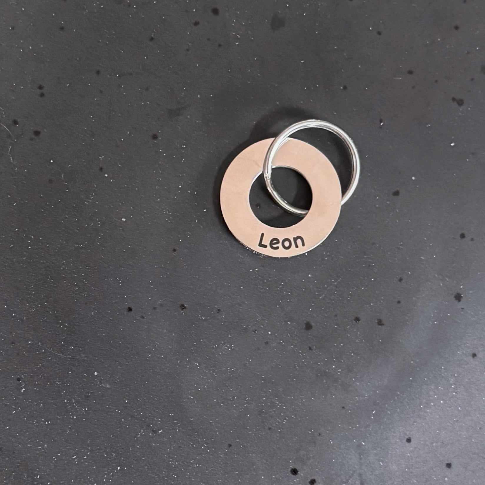 LUIS & LEON Personalisierbare Hundemarke Edelstahl – Ringform / Donut mit Gravur