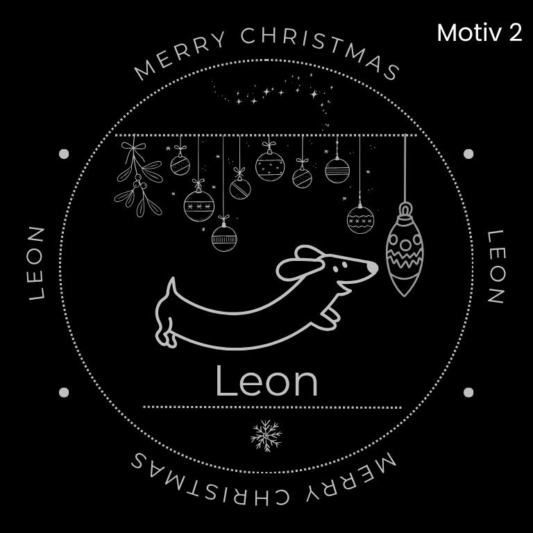 LUIS & LEON Personalisierte Leckerlidose Hund Weihnachten – mit Gravur & Hundenamen