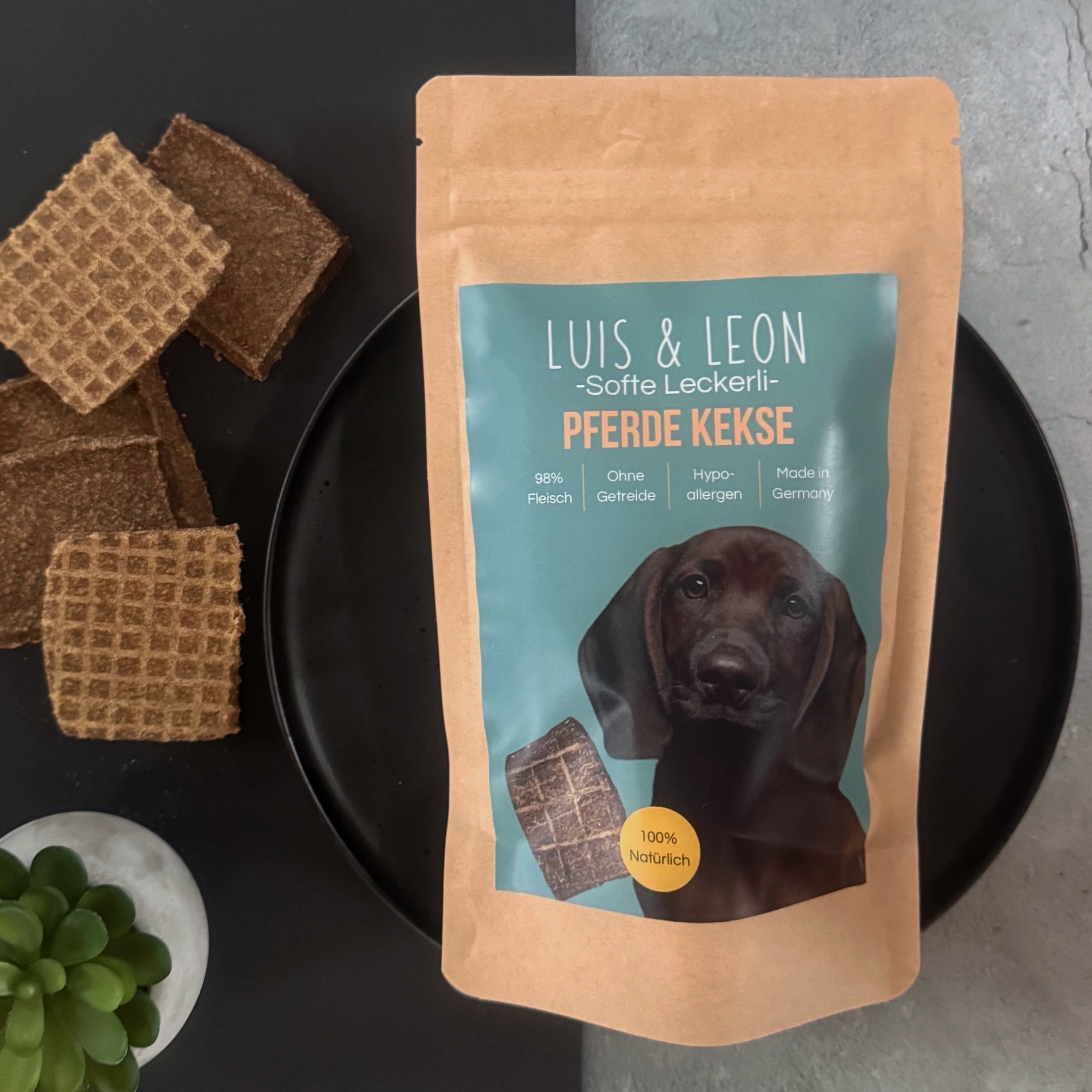 LUIS & LEON Pferde Kekse – Große Hundekekse mit 98% Pferdefleisch