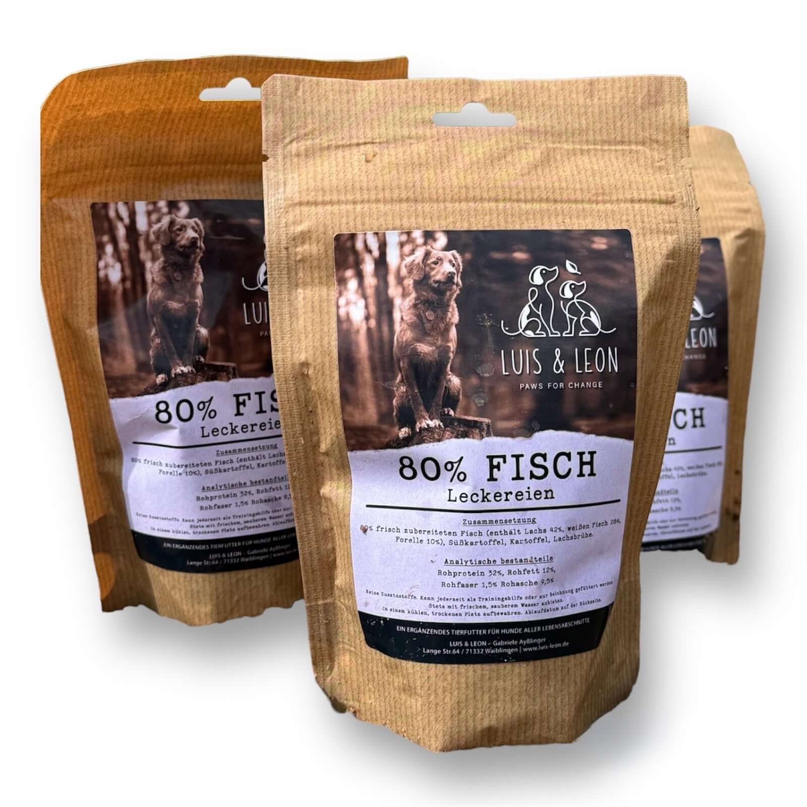 LUIS & LEON 80% Fisch Leckereien - Getreidefrei, Hypoallergen - LUIS & LEON
