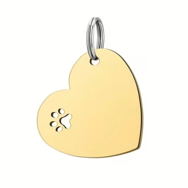 LUIS & LEON Hundemarke Herz aus Edelstahl mit Pfote