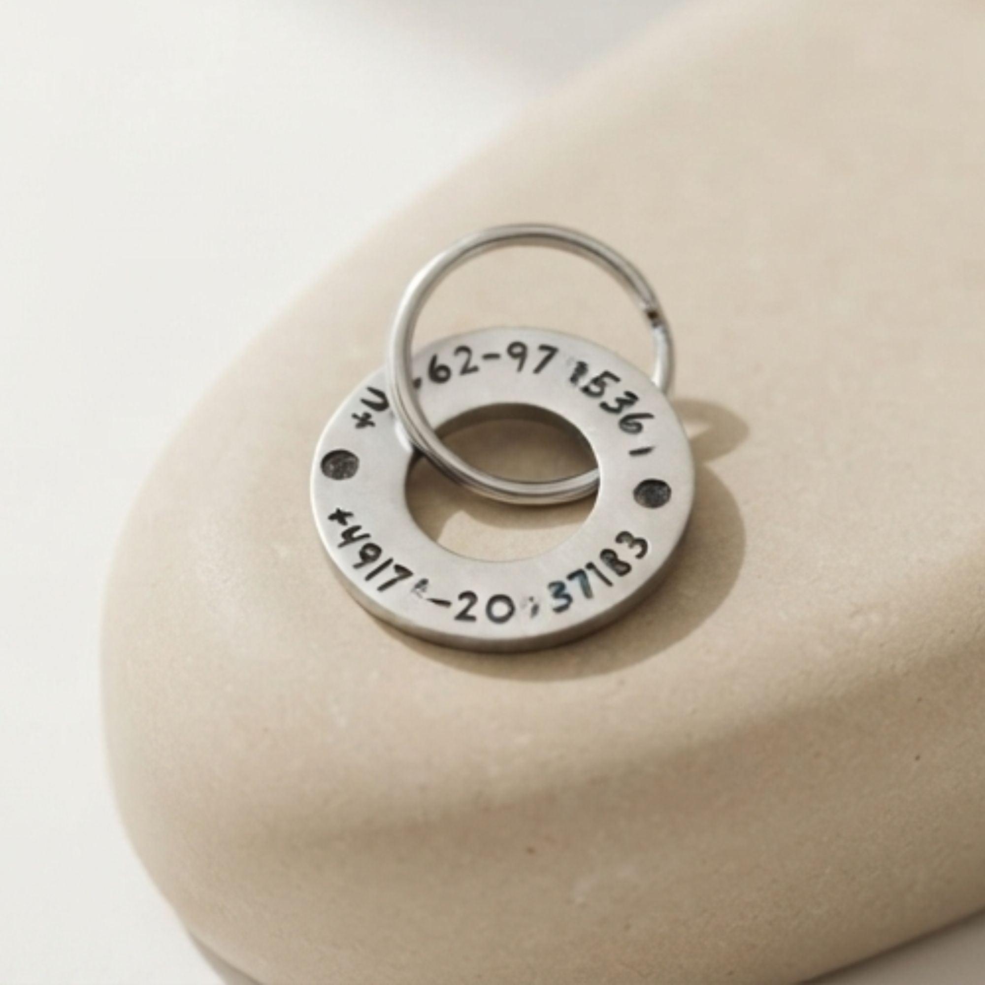 Personalisierte Hundemarke Edelstahl Donut