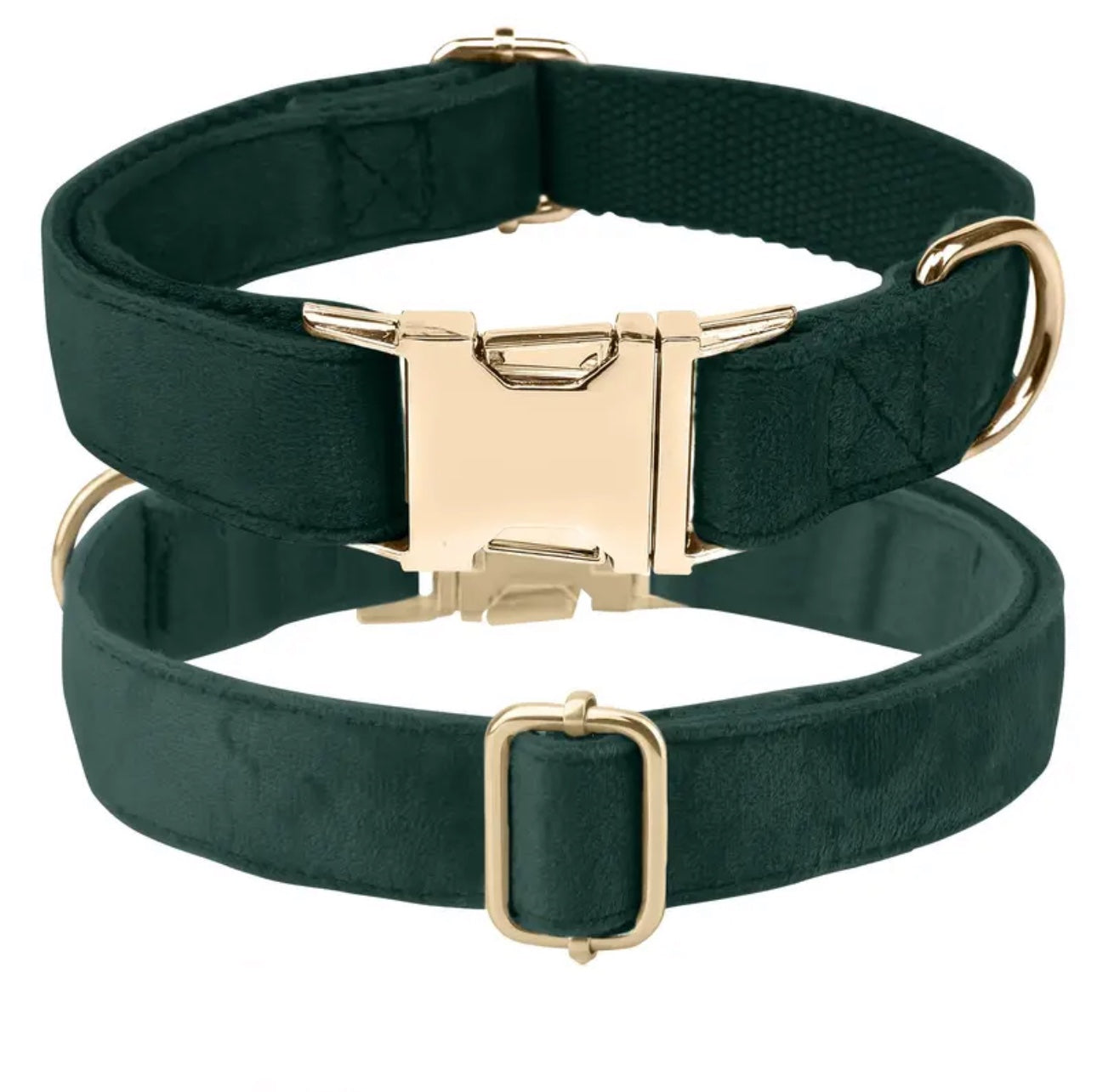 Personalisiertes Hundehalsband mit Name – Samt & Gold | LUIS & LEON