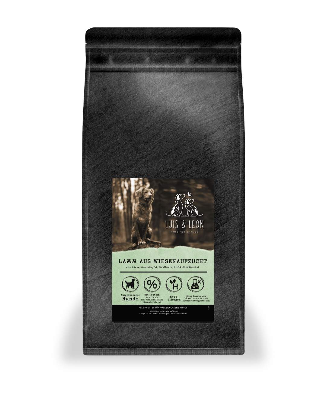 Trockenfutter Lamm für Hunde - LUIS & LEON, 65% Fleisch, Getreidefrei