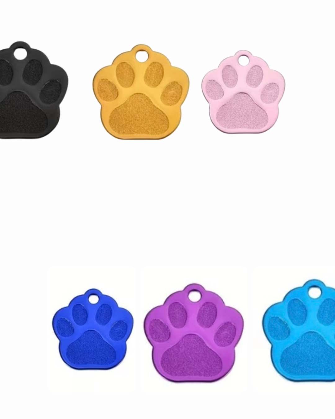 Hundemarke in Pfotenform mit Motiv von LUIS & LEON - Aluminium, Gravur mit Wunschtext - LUIS & LEON