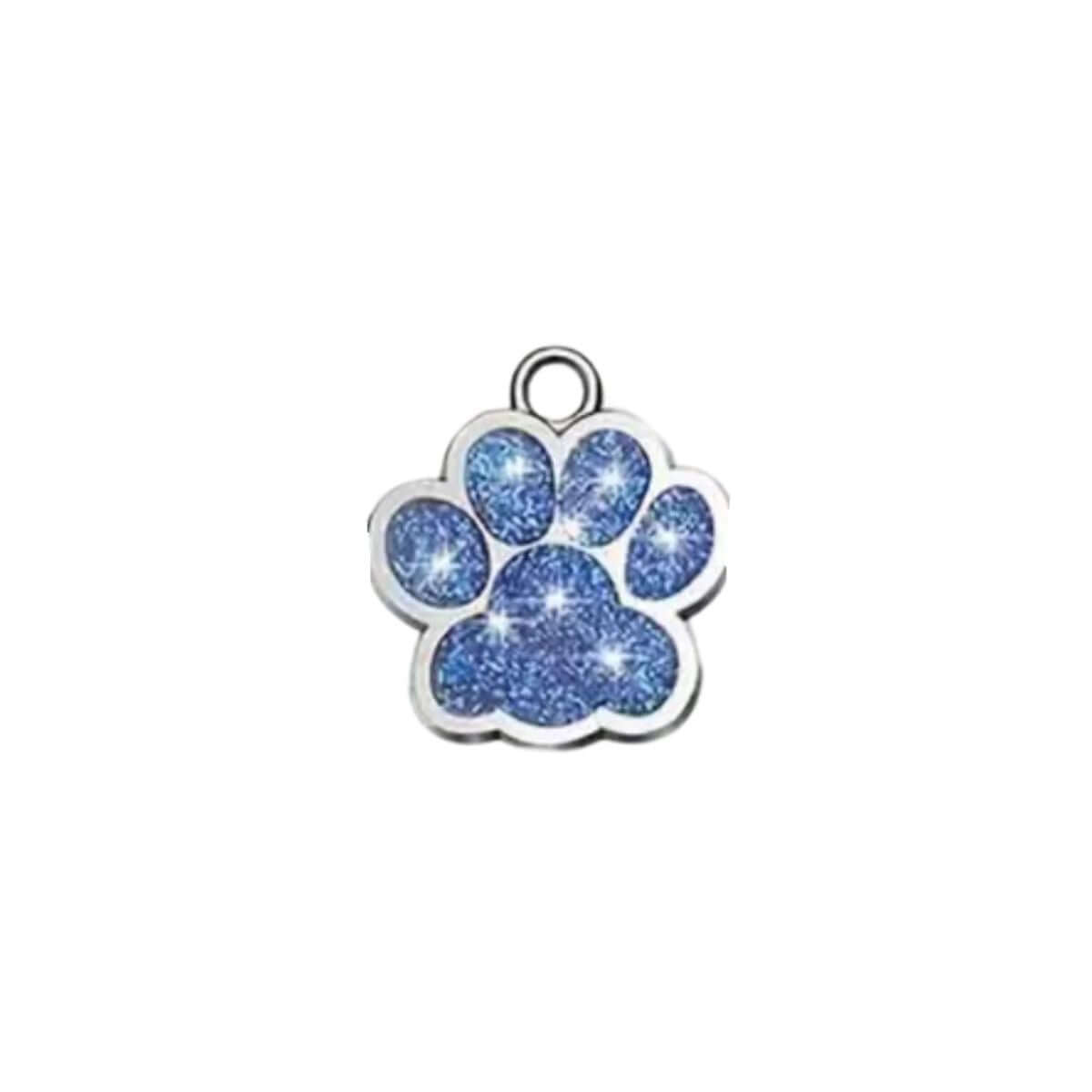 Glitzernde Hundemarke Edelstahl in Pfotenform – Silber, gravierbar mit Wunschtext & Motiv - LUIS & LEON