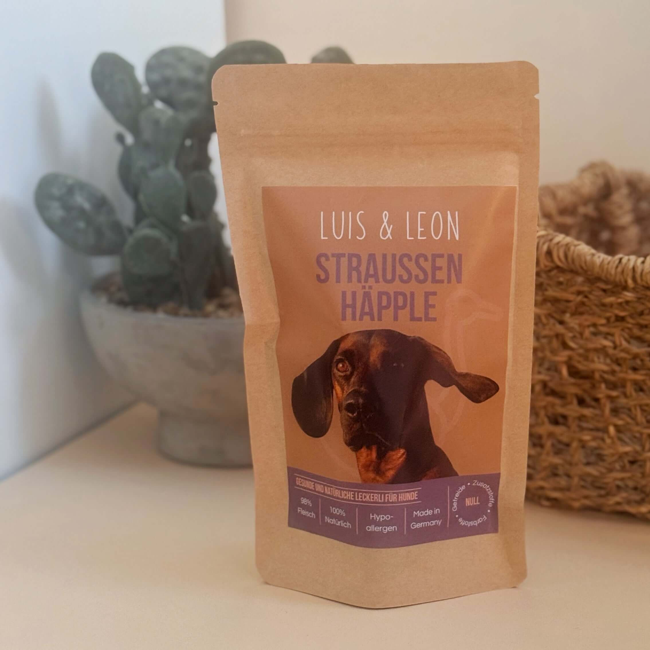 Große Hundeleckerli LUIS & LEON Straußen Häpple – Hypoallergen - LUIS & LEON