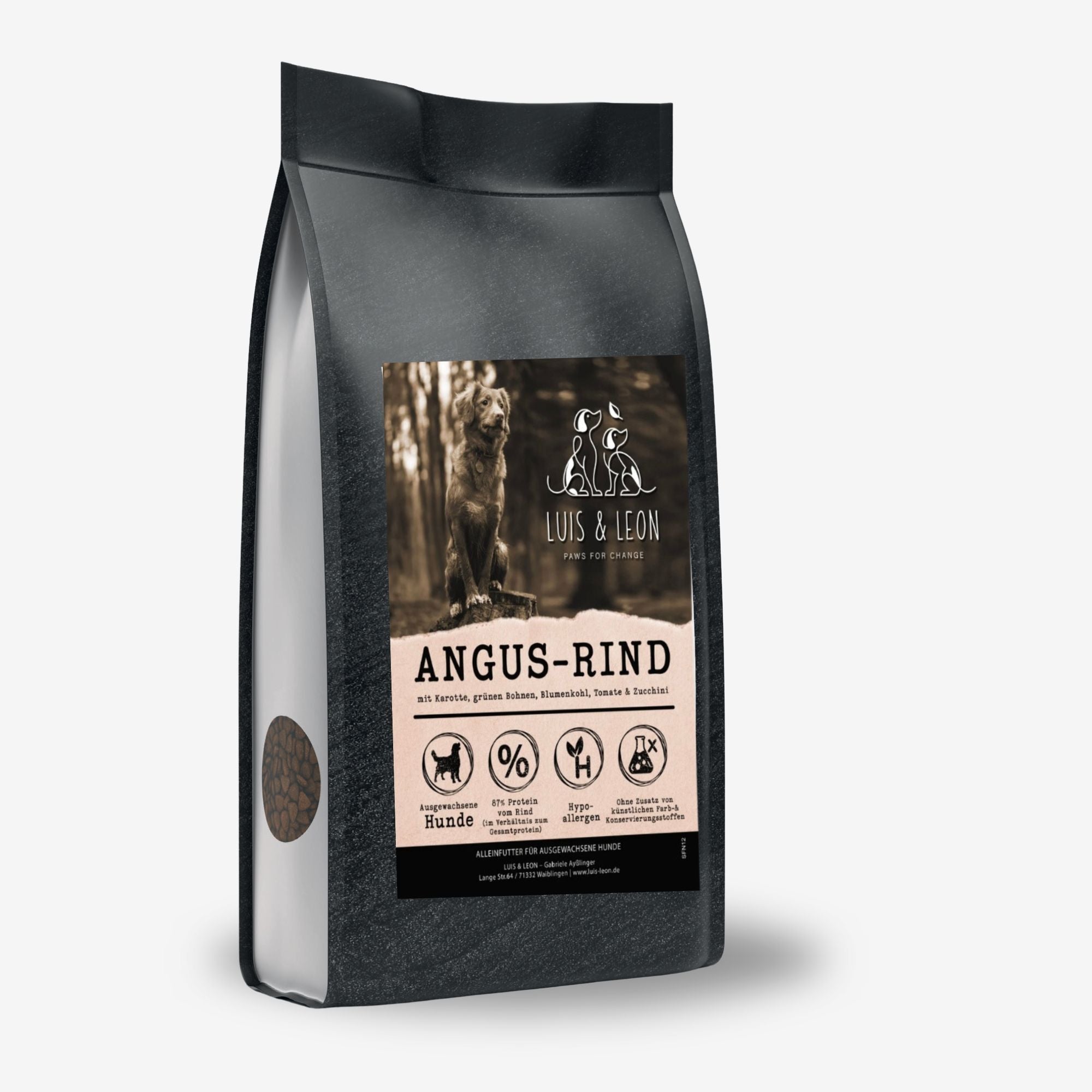 Hundefutter Angus-Rind – Superfood-Trockenfutter - LUIS & LEON