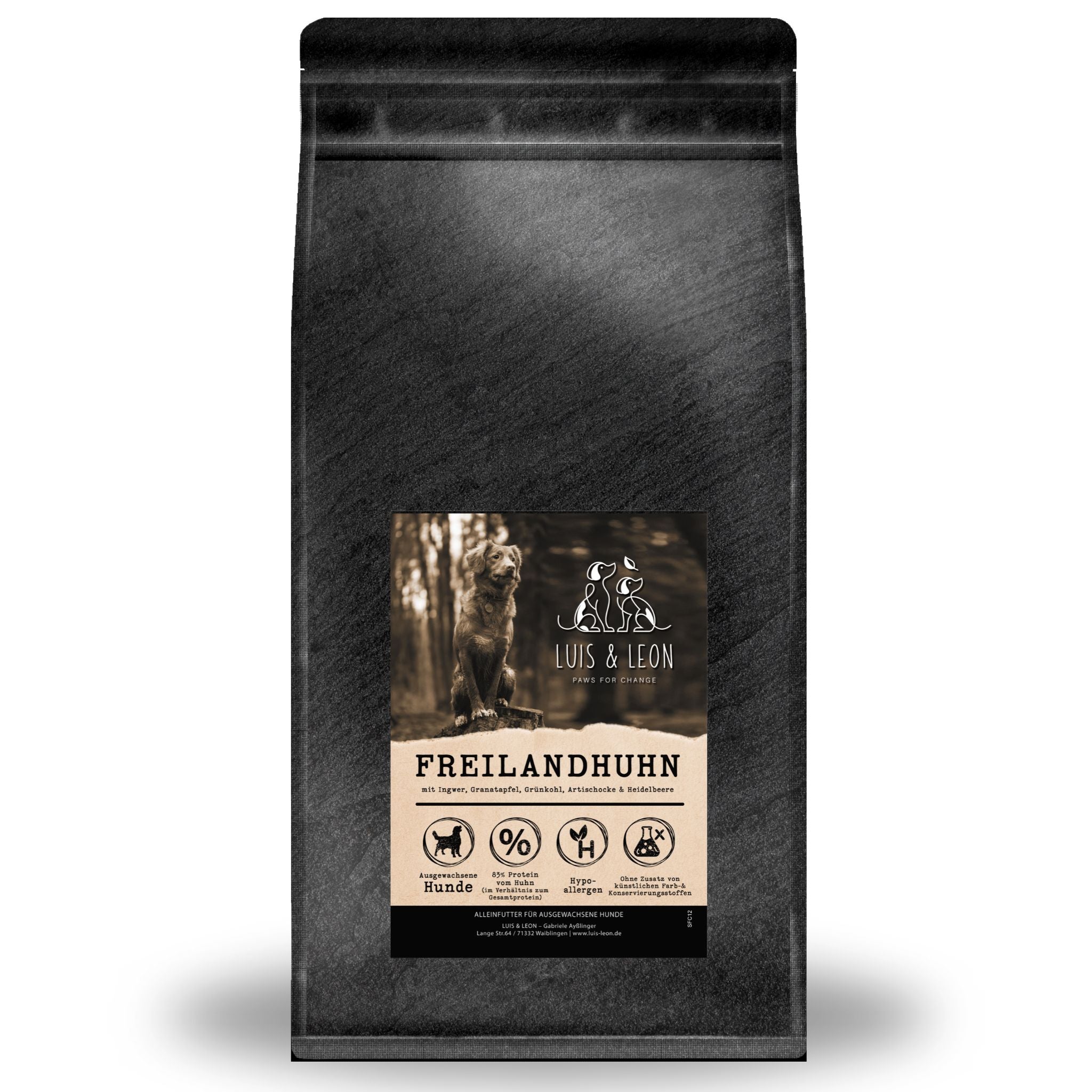 Hundefutter Huhn LUIS & LEON - Trockenfutter, 65 % Fleisch, Getreidefrei - LUIS & LEON