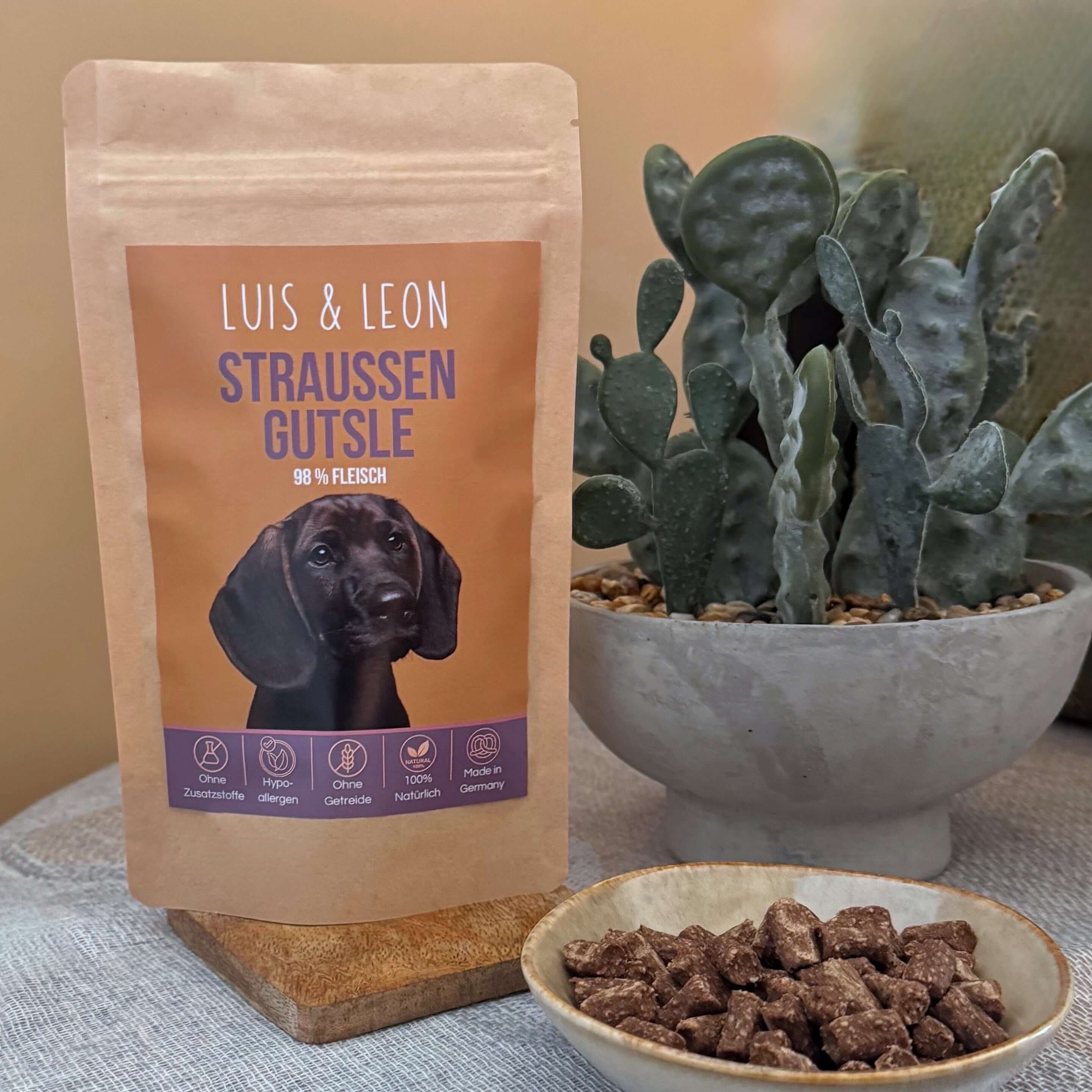 Hundeleckerli Straußen Gutsle LUIS & LEON – Hypoallergen, 98% Straußenfleisch - LUIS & LEON