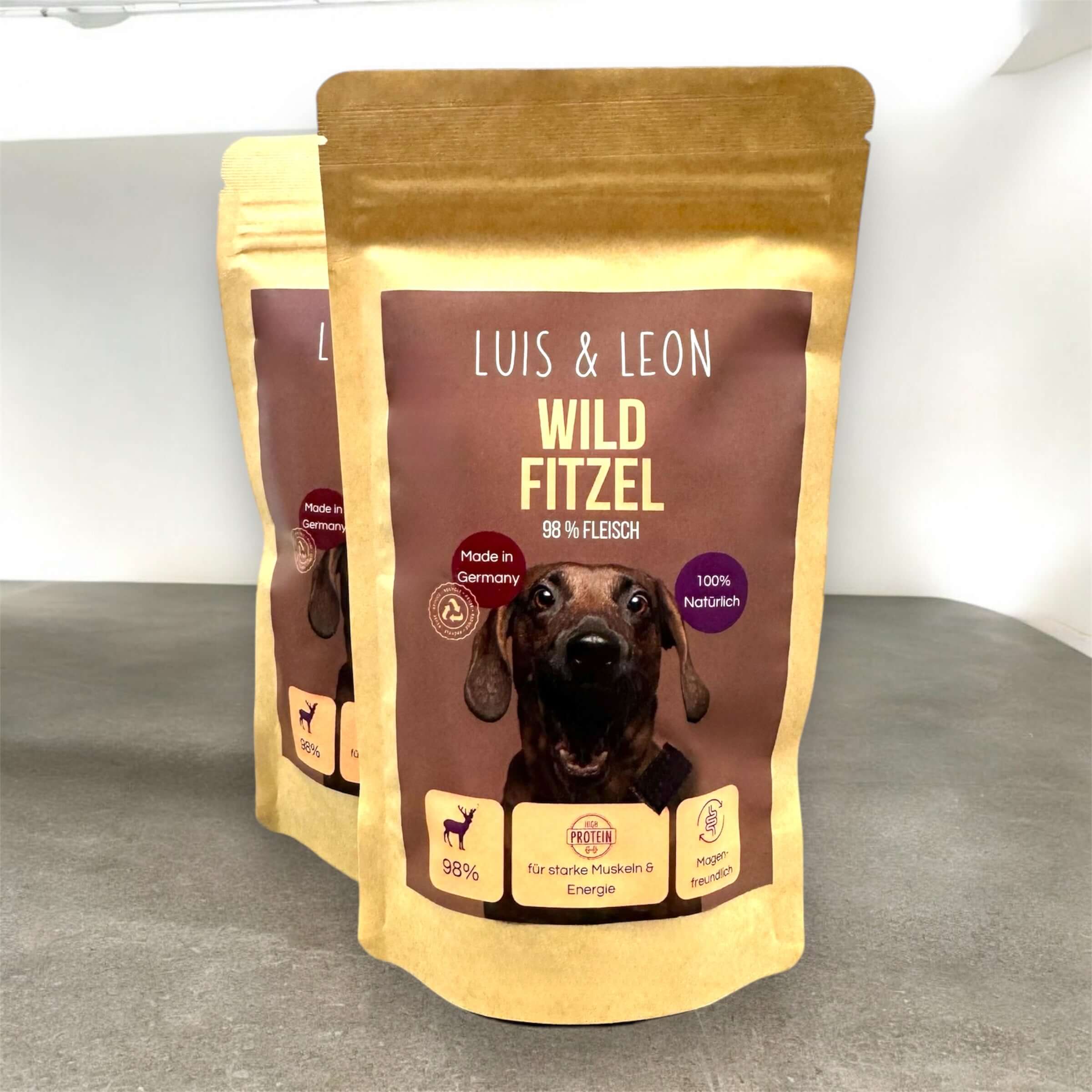 Hundeleckerli Wild Fitzel von LUIS & LEON – Natürlich, Getreidefrei, 98% Fleisch - LUIS & LEON