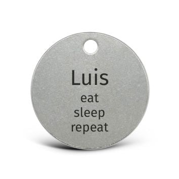 Hundemarke Edelstahl rund – personalisierbar mit Tiermotiv - beidseitig gravierbar – für mittelgroße & große Hunde - LUIS & LEON