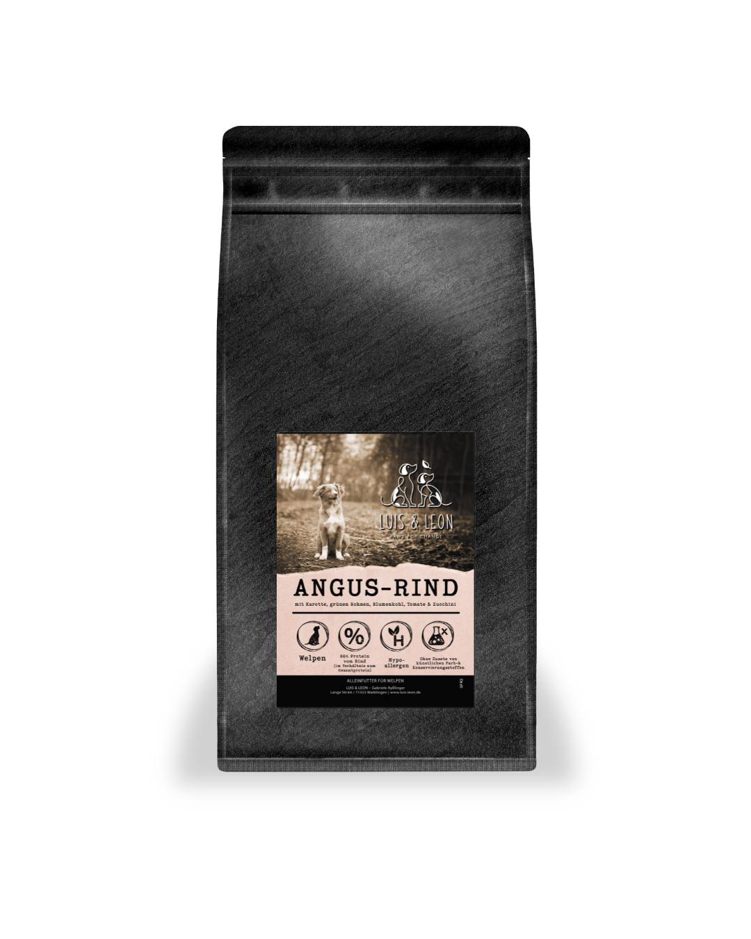LUIS & LEON Angus Rind für Welpen – hochwertiges Trockenfutter mit 65% Rind & Superfoods - LUIS & LEON