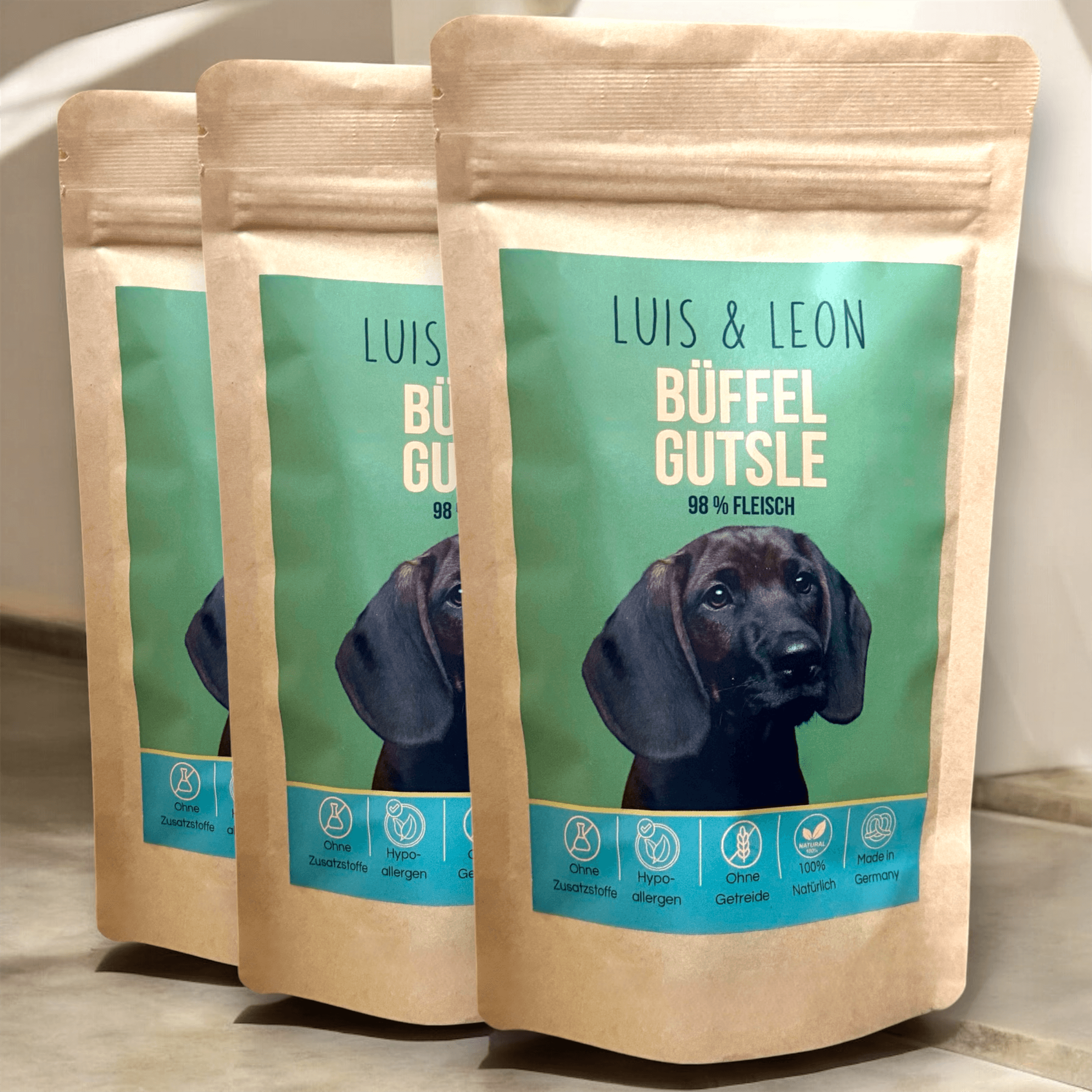 LUIS & LEON Büffel Gutsle – Hypoallergen, 98% Fleisch, Getreidefrei - LUIS & LEON