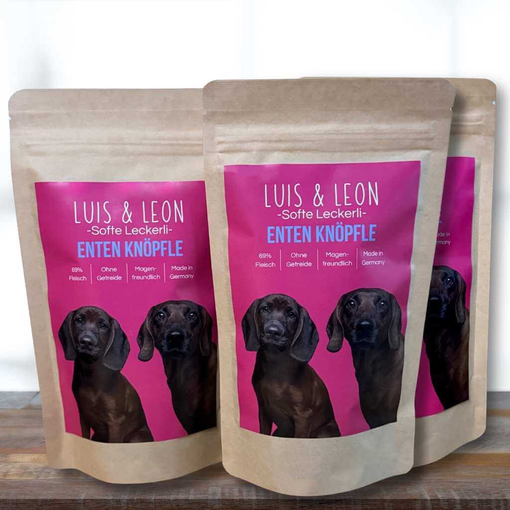LUIS & LEON Enten Knöpfle - Weiche Hundeleckerlis, 69% Entenfleisch - LUIS & LEON