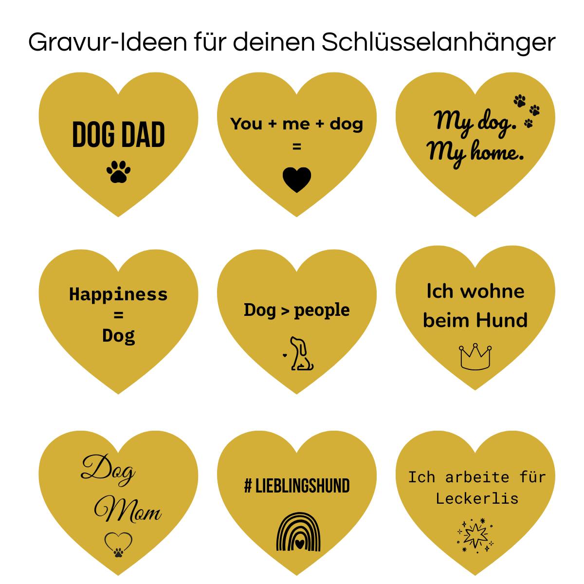 LUIS & LEON Herz - Schlüsselanhänger aus Edelstahl – Gold - LUIS & LEON