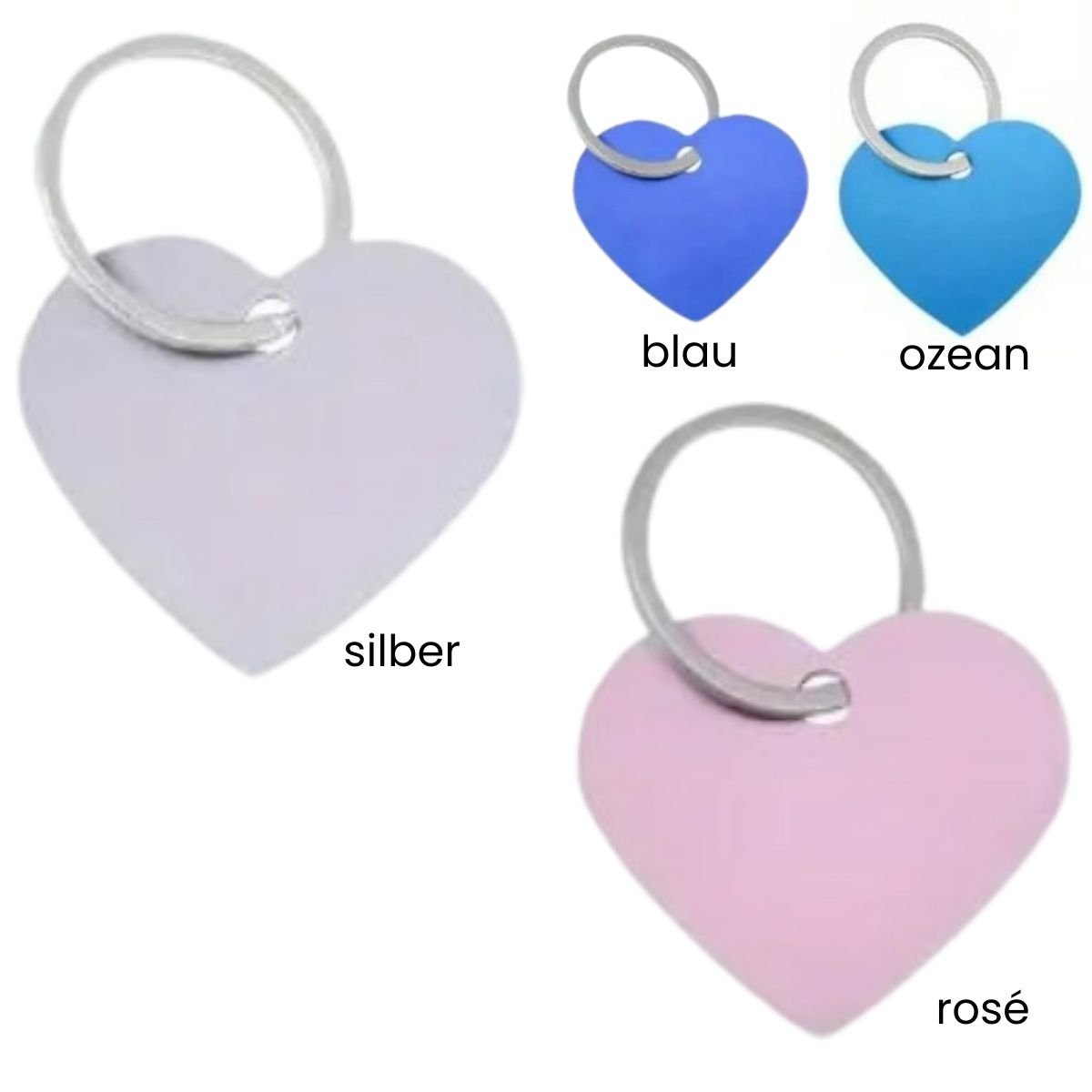 LUIS & LEON Hundemarke in Herzform - Aluminium – gravierbar mit Wunschtext & Motiv - LUIS & LEON