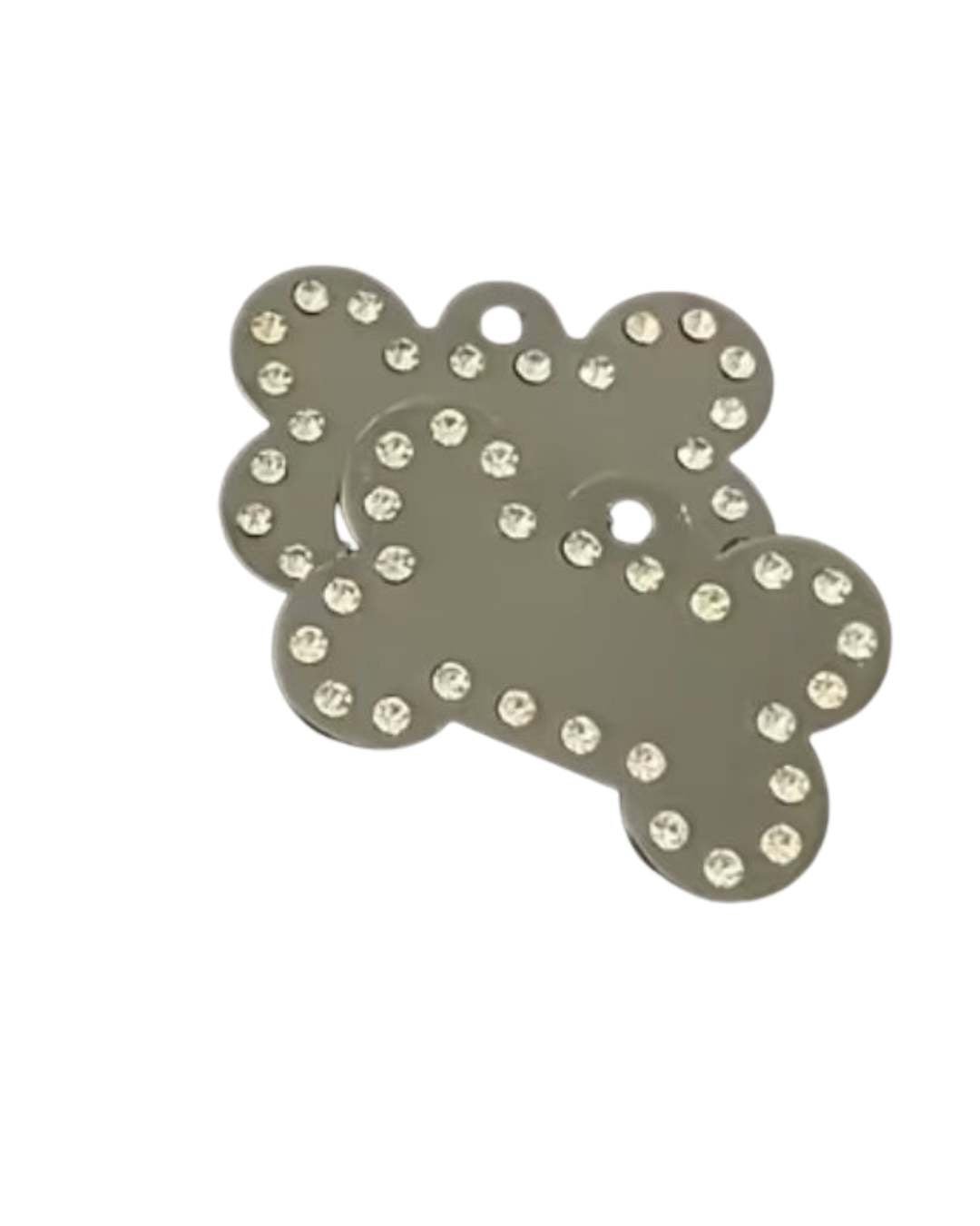 LUIS & LEON Hundemarke Knochen mit Strass – personalisierte Gravur aus Aluminium - LUIS & LEON
