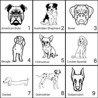 LUIS & LEON Hundemarke mit Hunderasse Motiv – Edelstahl - beidseitig gravierbar - LUIS & LEON