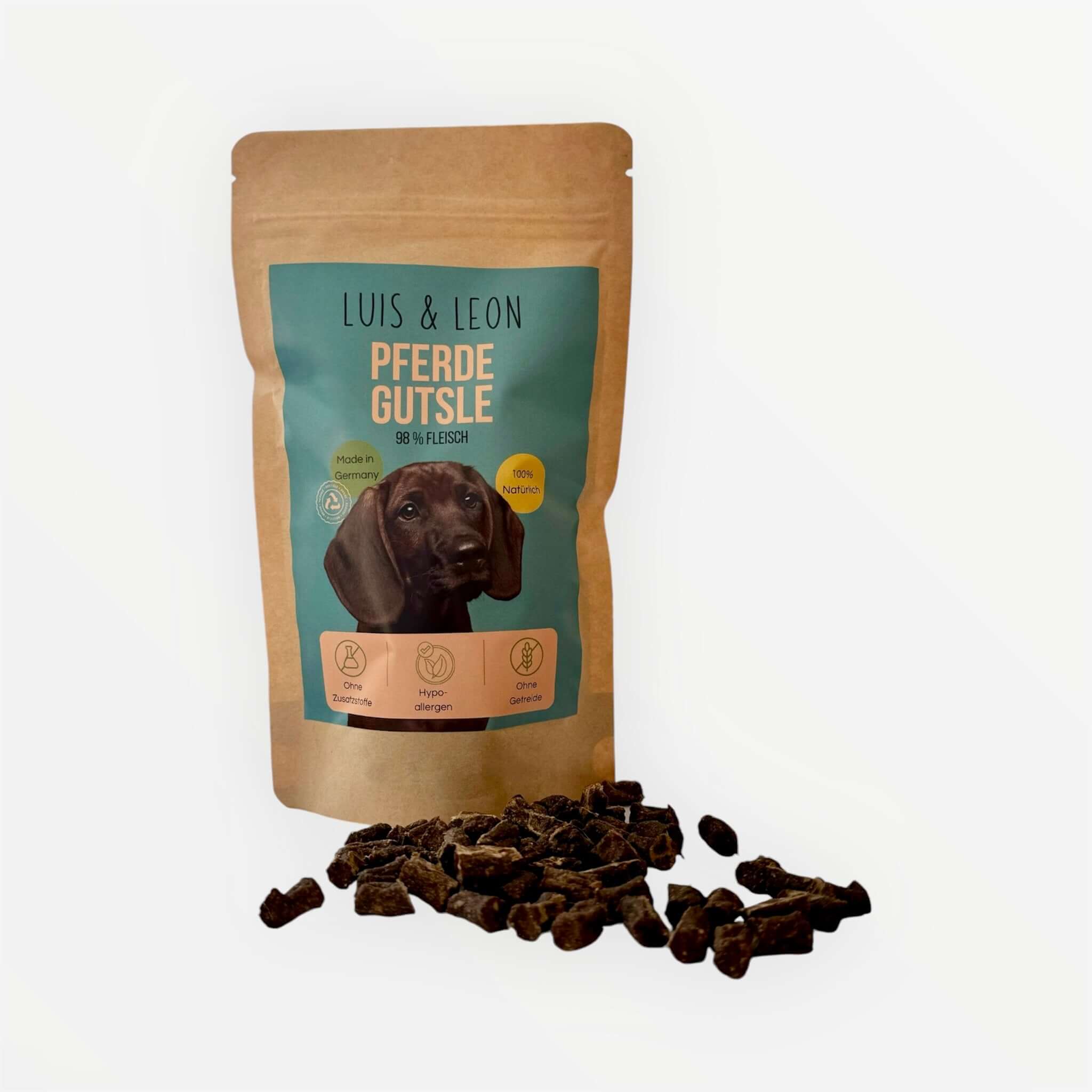 LUIS & LEON Pferde Gutsle – Hundeleckerli, Hypoallergen Getreidefrei, 98% Fleisch - LUIS & LEON