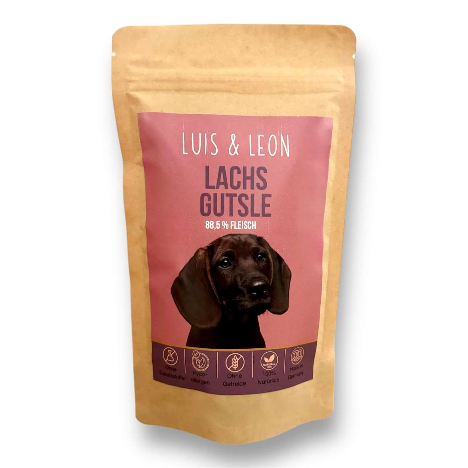 LUIS & LEON Lachs Gutsle – 88% Fleischanteil, ohne Getreide, Hundeleckerli - LUIS & LEON