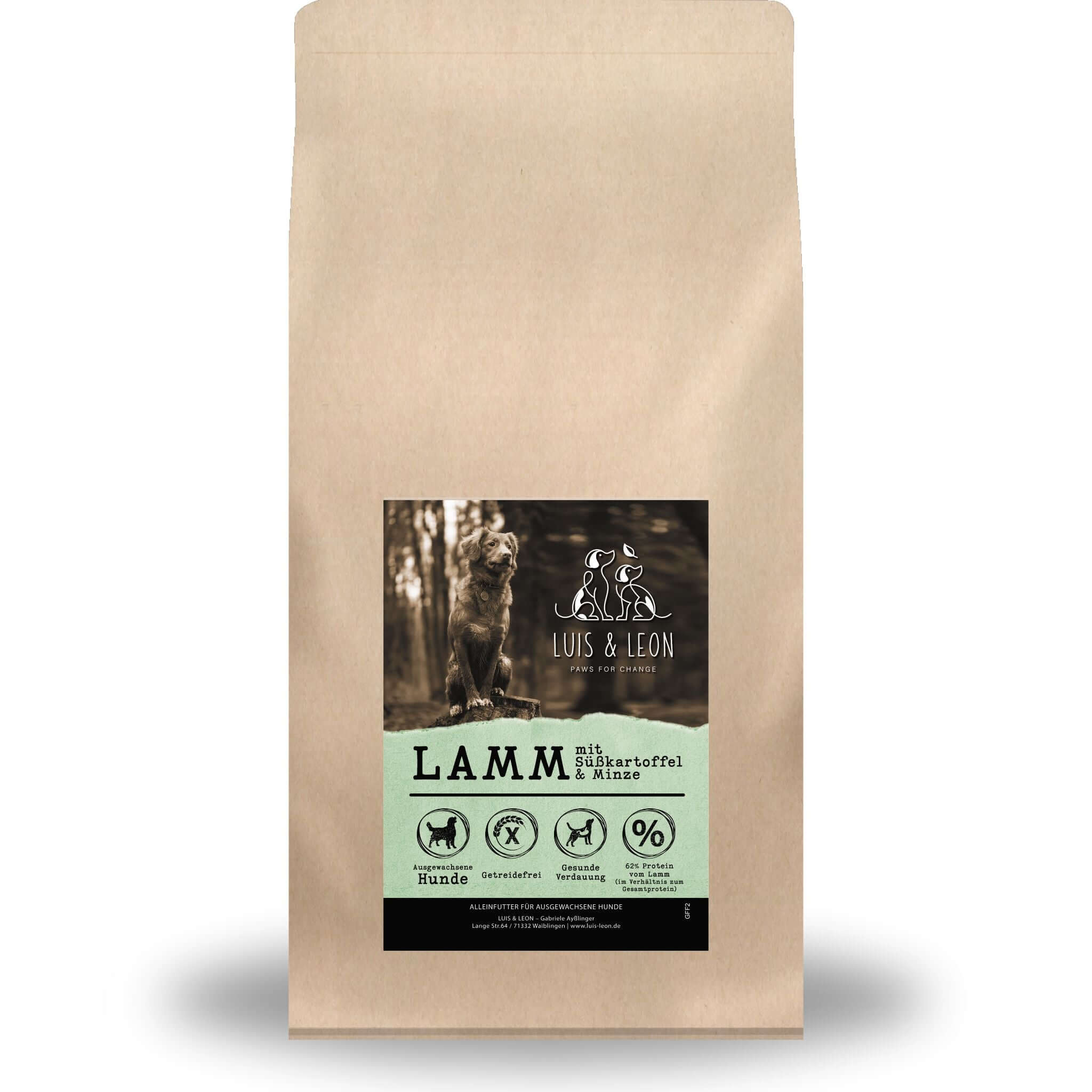 LUIS & LEON Lamm mit Süßkartoffel & Minze – Trockenfutter, 50% Lamm, Getreidefrei - LUIS & LEON