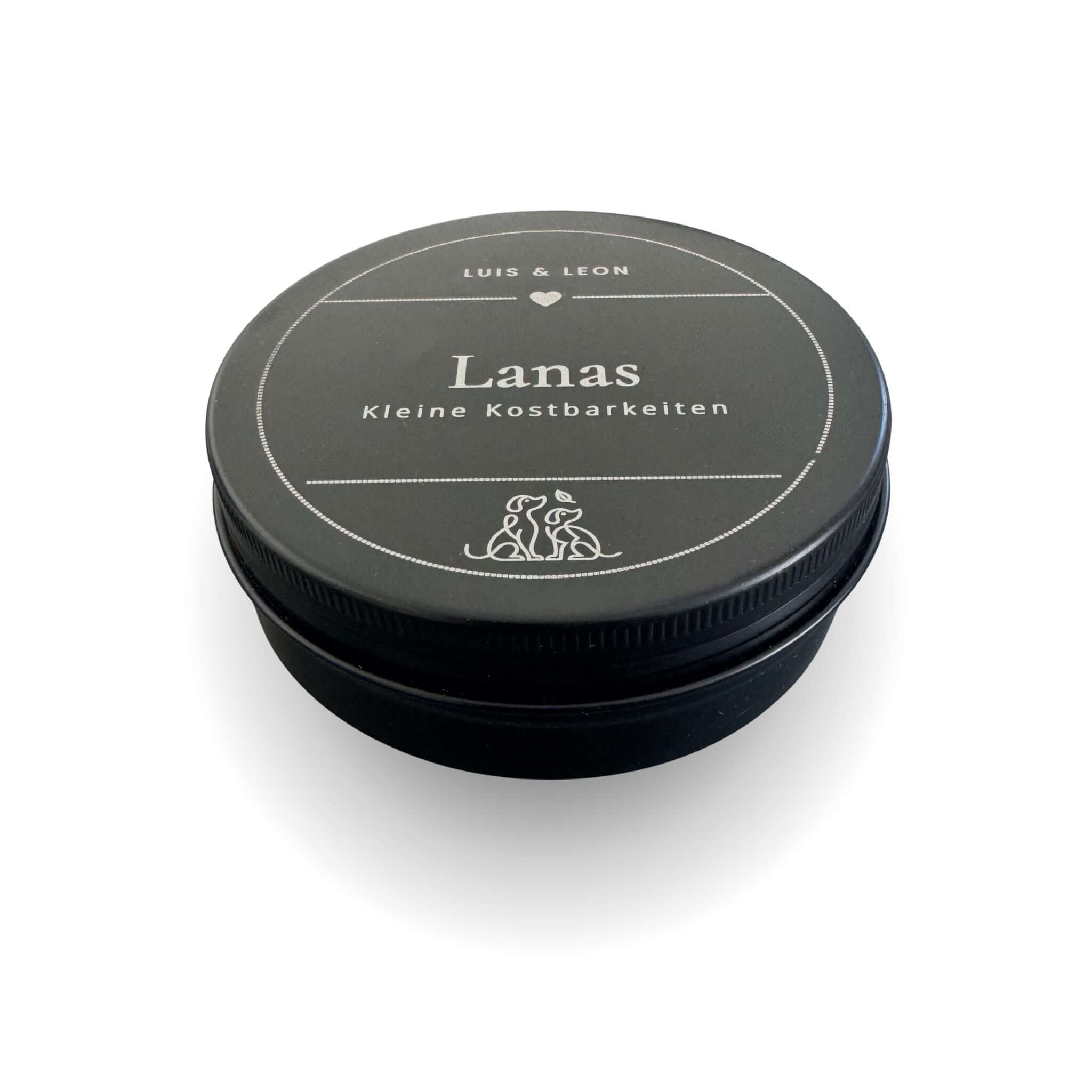 LUIS & LEON Leckerlidose aus Aluminium – schwarz, personalisierbar mit Namen - LUIS & LEON