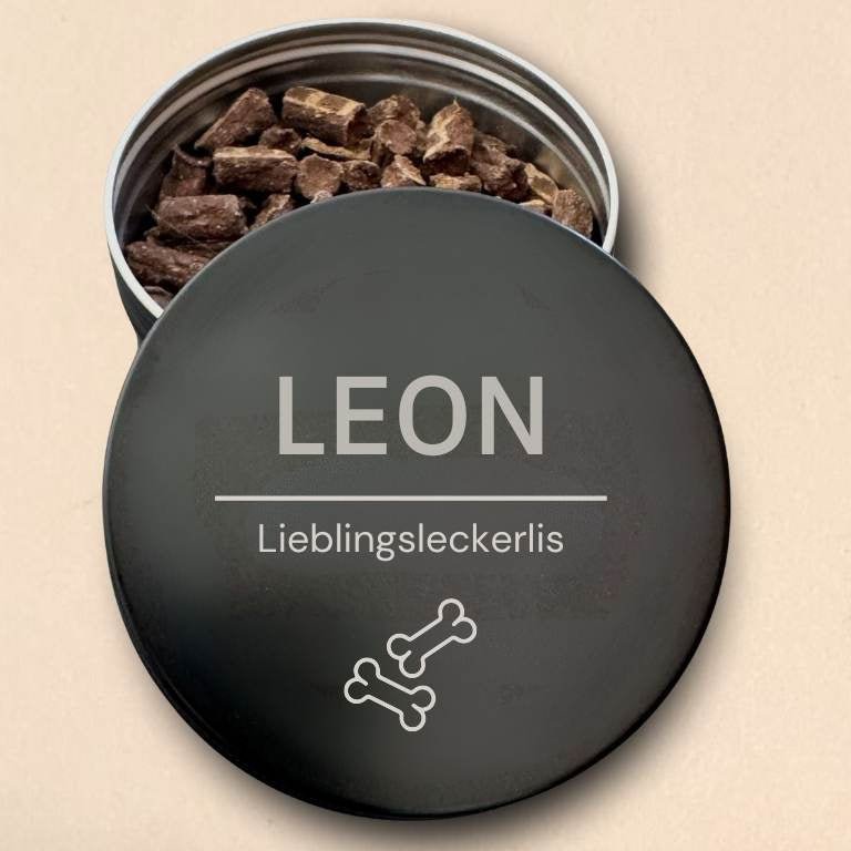 LUIS & LEON Personalisierte Leckerlidose für Hunde mit Gravur – Design Pure - LUIS & LEON