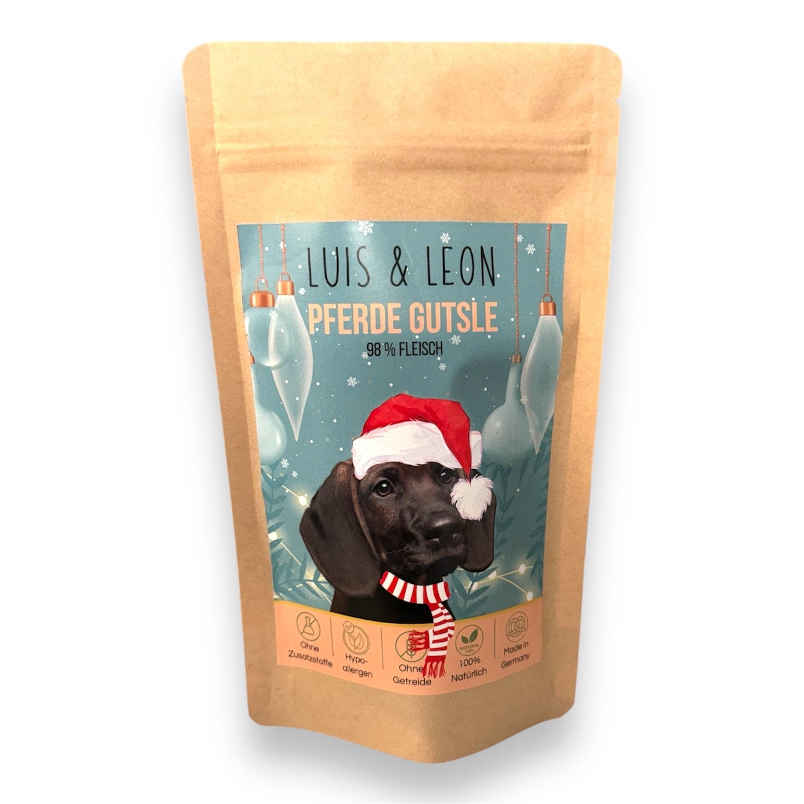 LUIS & LEON Pferde Gutsle - Weihnachts - Edition - Hundeleckerli 98% Fleisch - LUIS & LEON