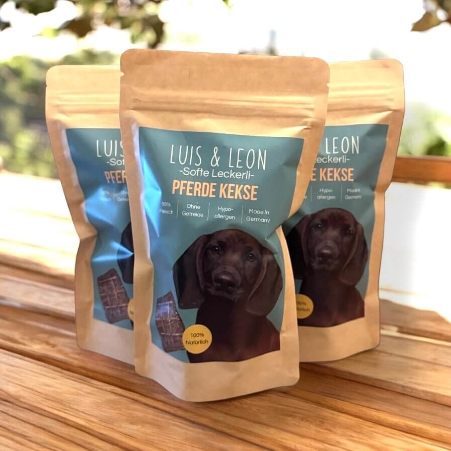 LUIS & LEON Pferde Kekse – Große Hundekekse mit 98% Pferdefleisch - LUIS & LEON