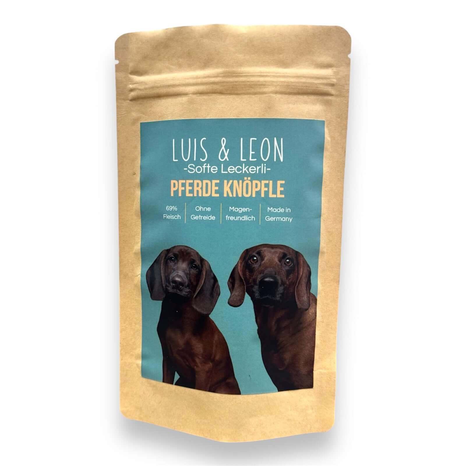 LUIS & LEON Pferde Knöpfle – weiche Hundeleckerli, Hypoallergen, 69% Fleisch - LUIS & LEON