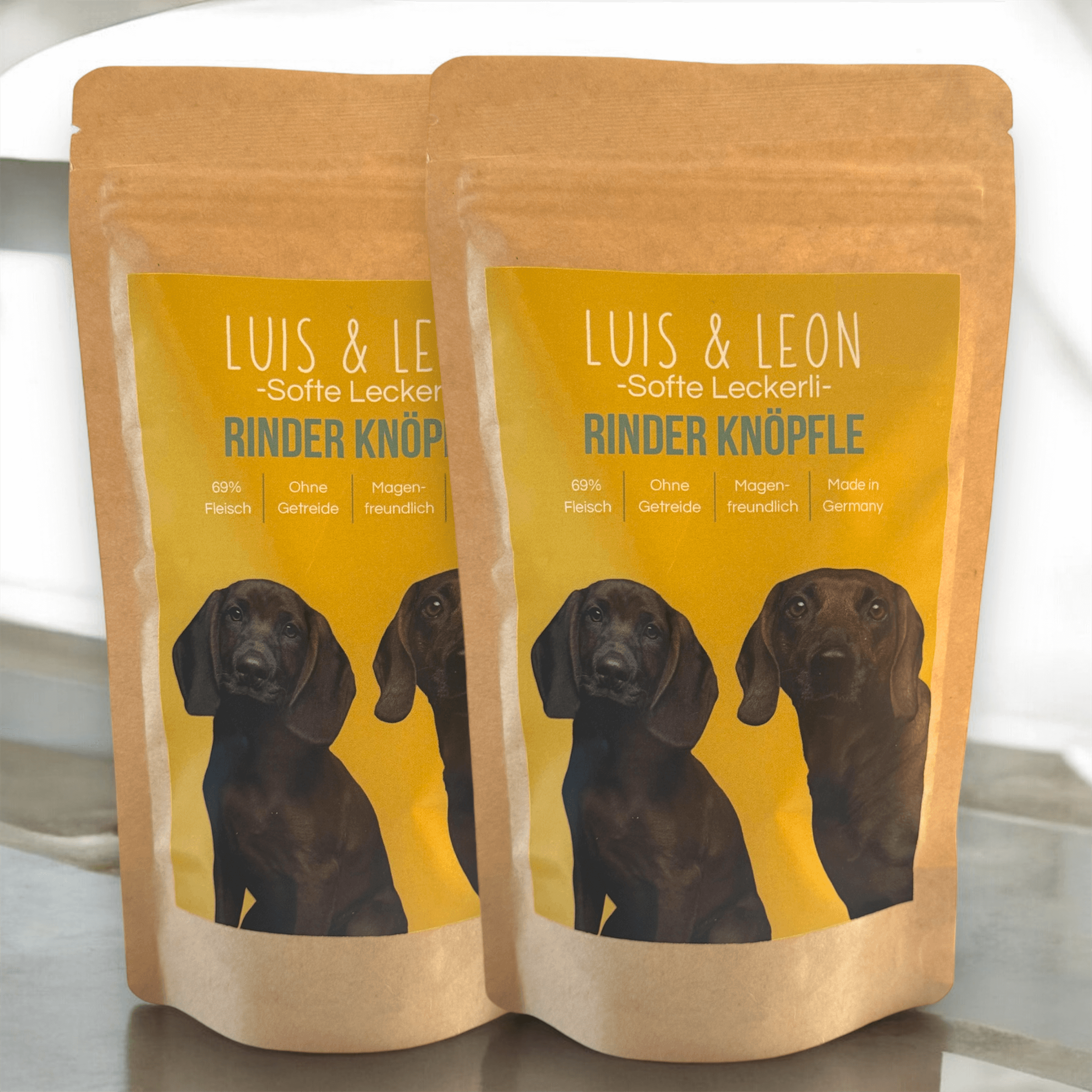 LUIS & LEON Rinder Knöpfle – Weiche Hundeleckerlis mit 69% Rindfleisch - LUIS & LEON