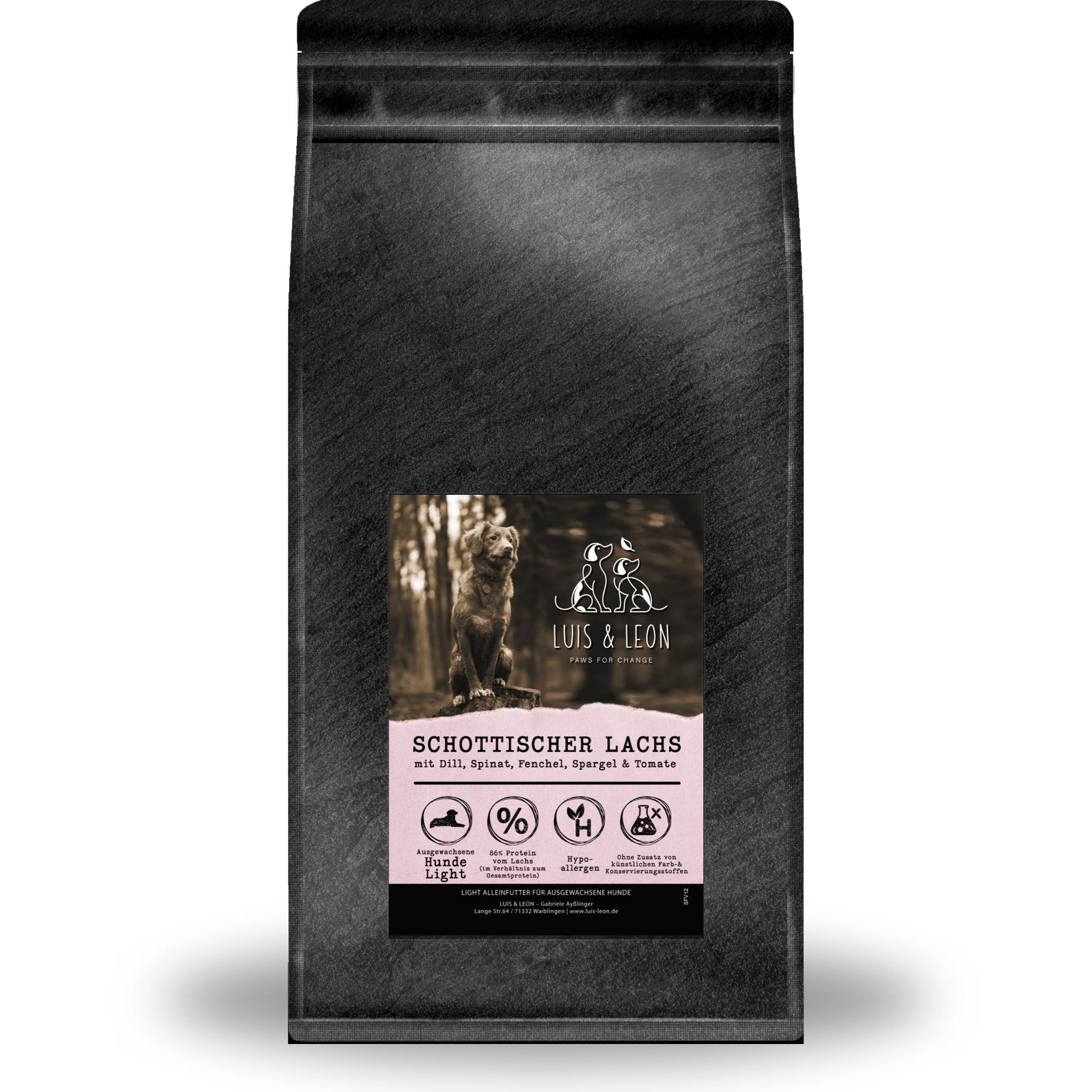 LUIS & LEON Schottischer Lachs – Trockenfutter mit Superfood für ausgewachsene Hunde - LUIS & LEON