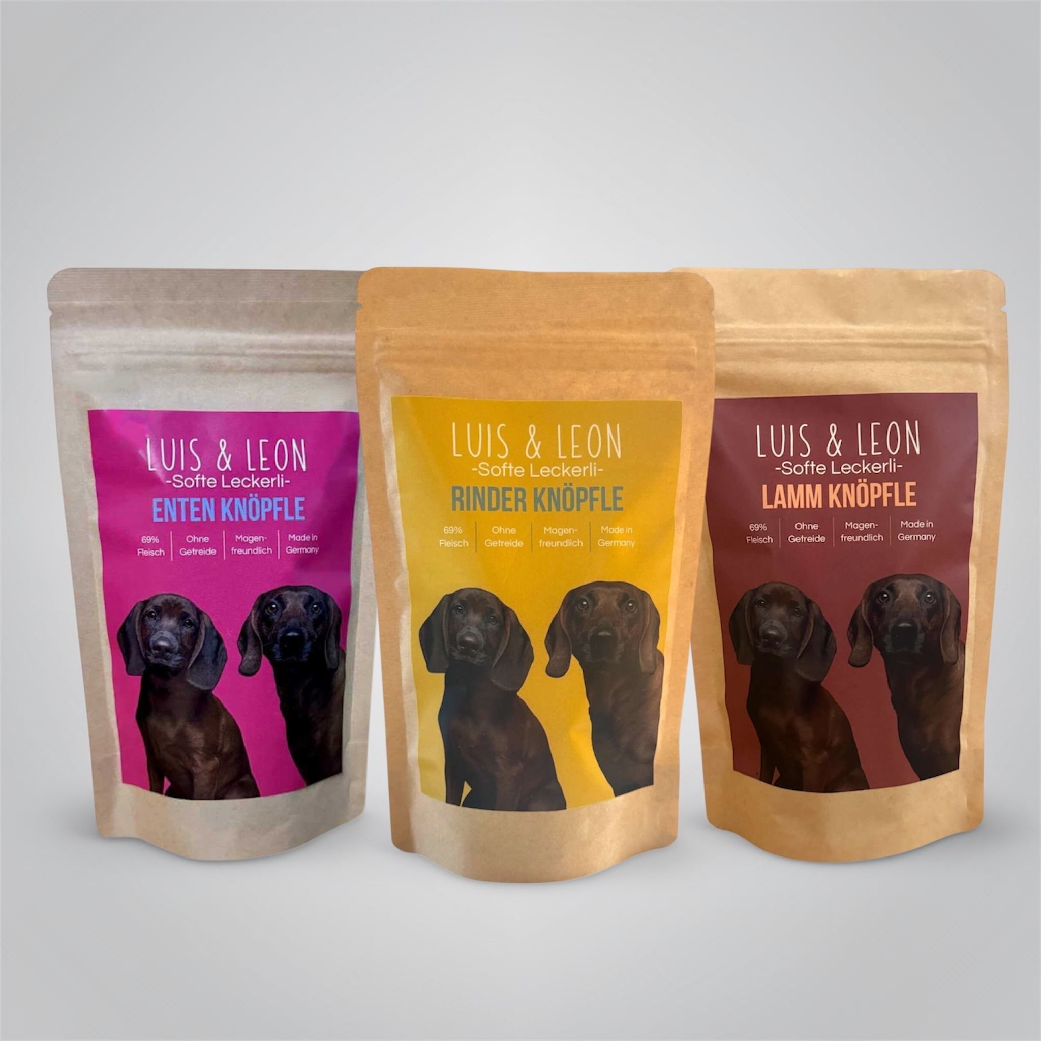 LUIS & LEON Weiche Hundeleckerli für Training – Ente, Lamm & Rind Bundle - LUIS & LEON