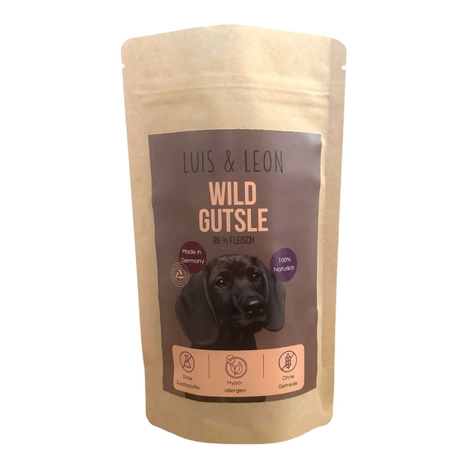 LUIS & LEON Wild Gutsle – Knackige Wild - Hundeleckerli, 98% Fleisch - LUIS & LEON