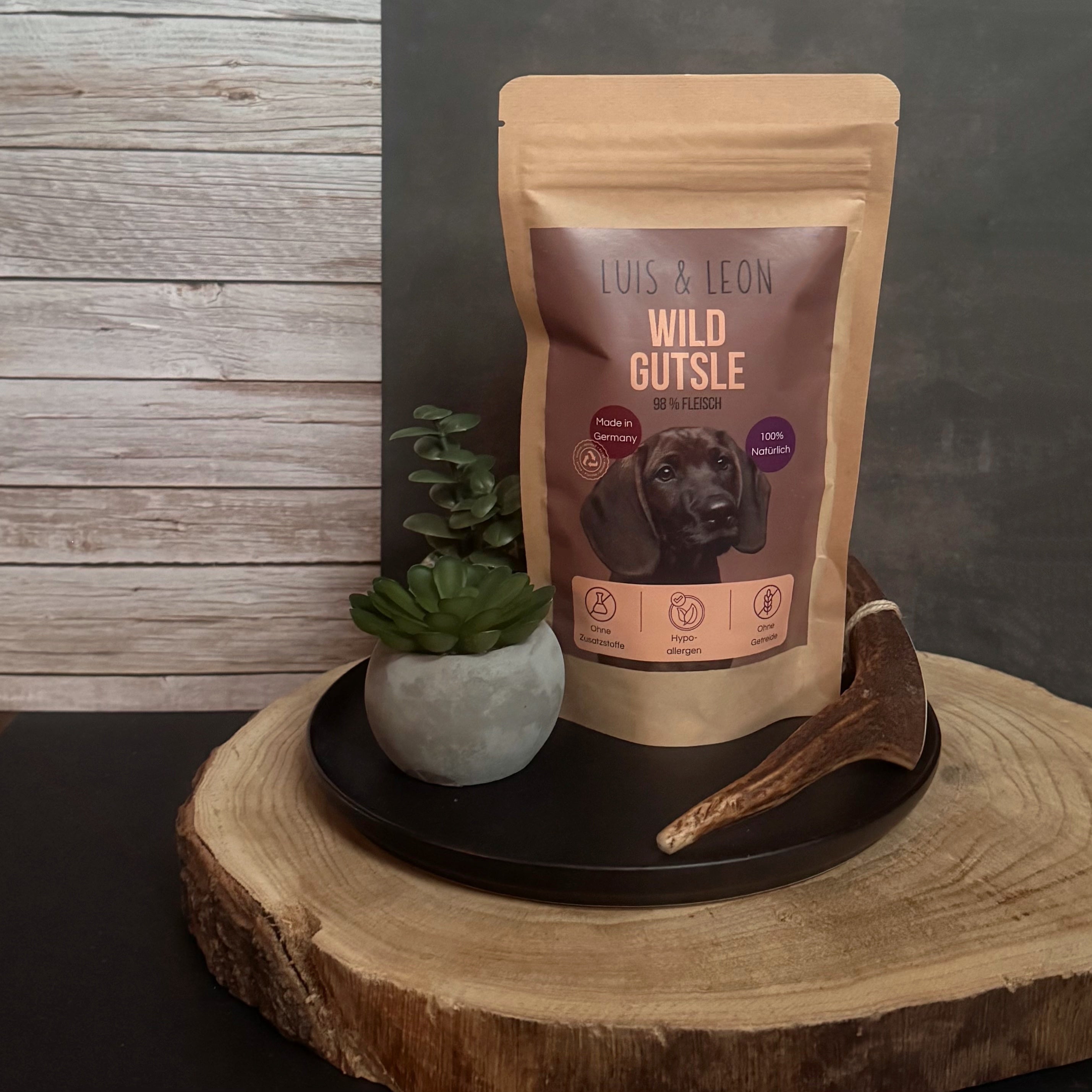 LUIS & LEON Wild Gutsle – Knackige Wild - Hundeleckerli, 98% Fleisch - LUIS & LEON