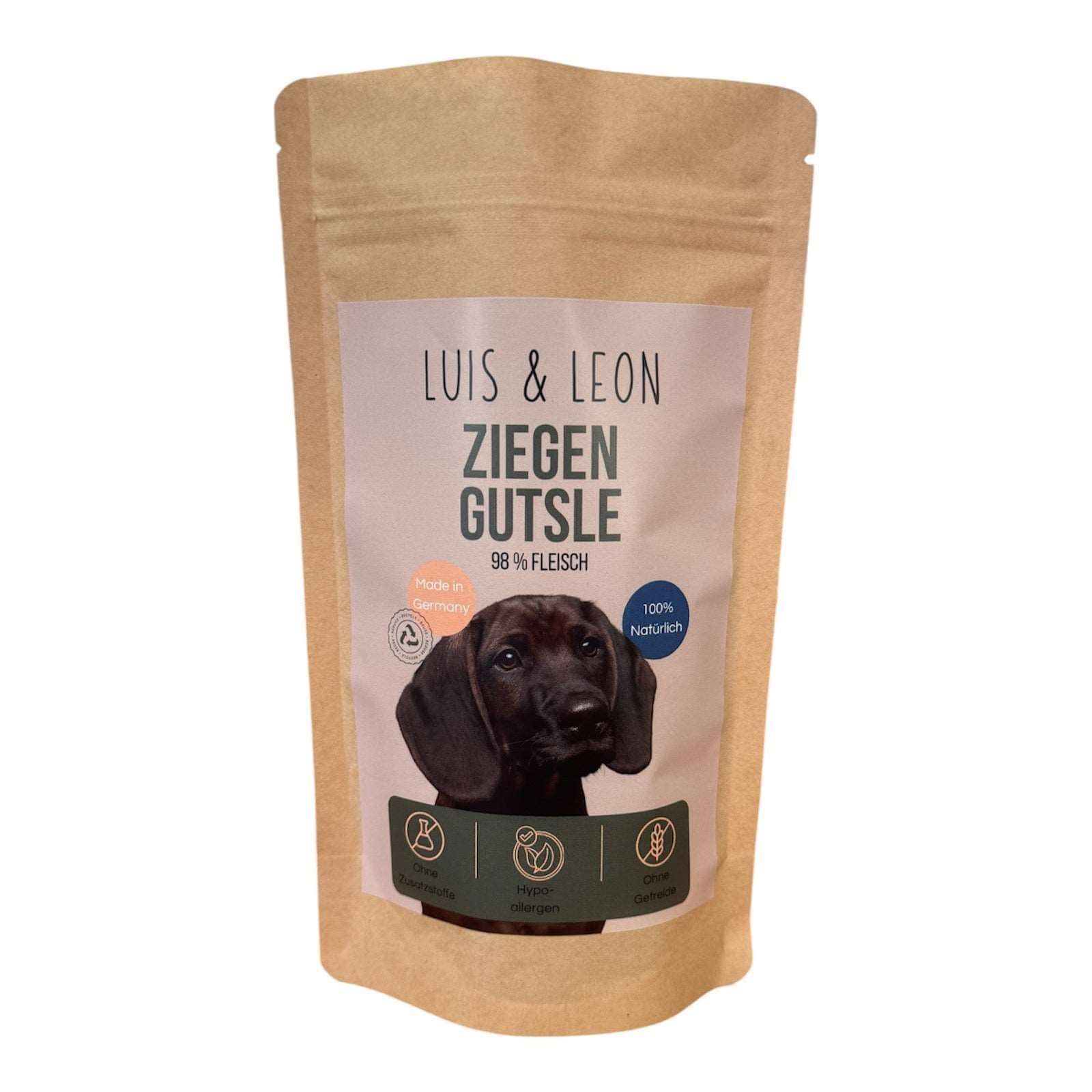 LUIS & LEON Ziegen Gutsle - Hypoallergene Hundeleckerli, 98% Fleisch - LUIS & LEON