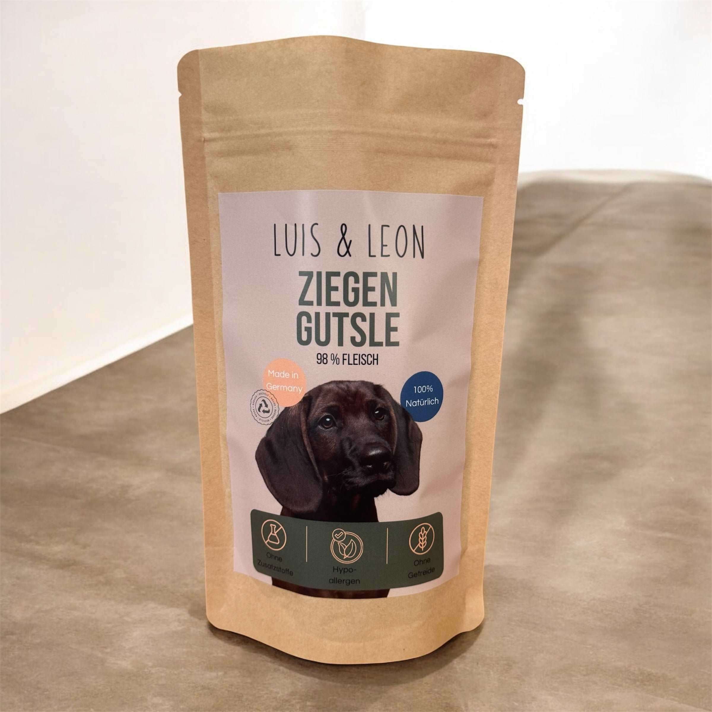 LUIS & LEON Ziegen Gutsle - Hypoallergene Hundeleckerli, 98% Fleisch - LUIS & LEON