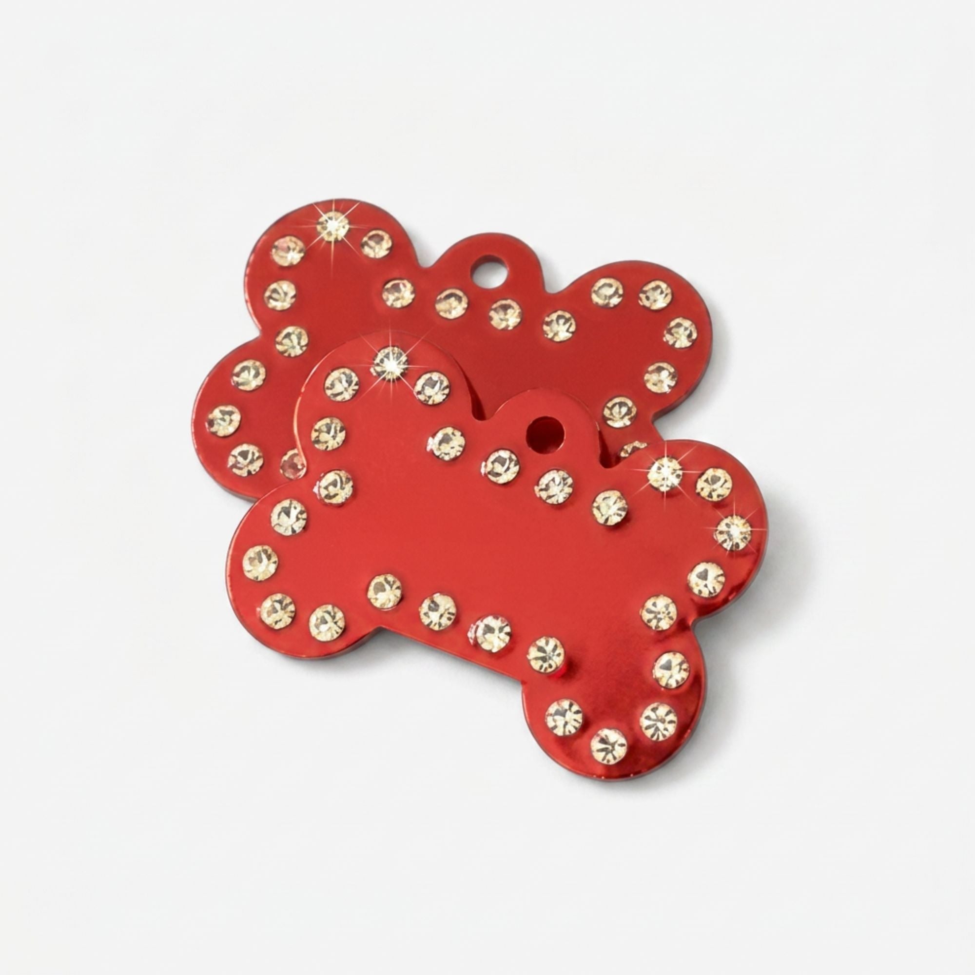Personalisierte Hundemarke Aluminium Knochen – Strass - LUIS & LEON