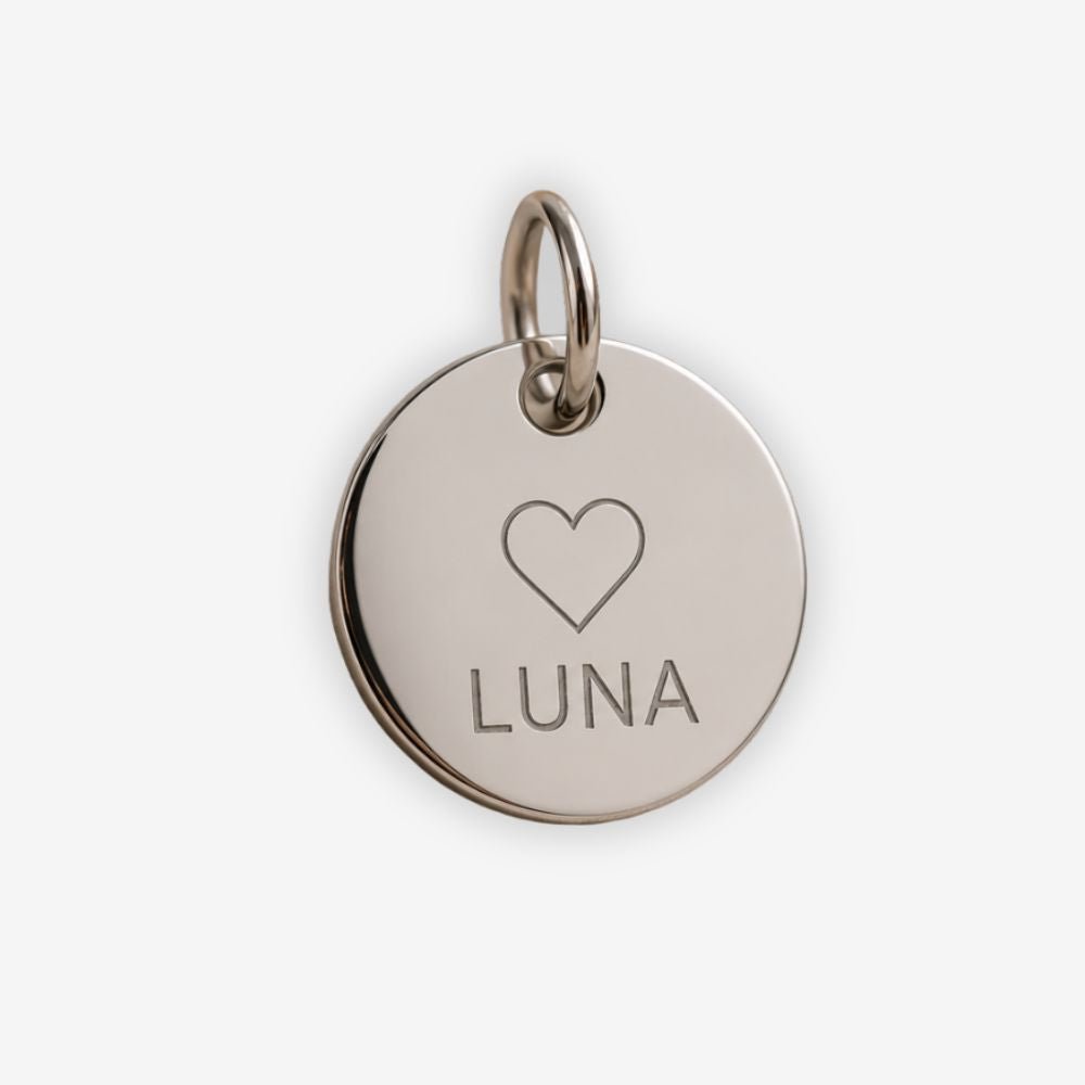 Personalisierte Hundemarke Edelstahl Rund – Symbol, Motiv - LUIS & LEON