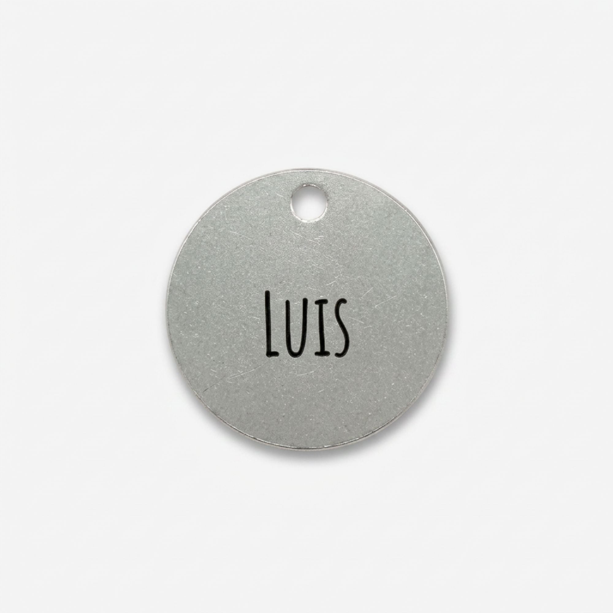 Personalisierte Hundemarke Edelstahl Rund – Textgravur - LUIS & LEON