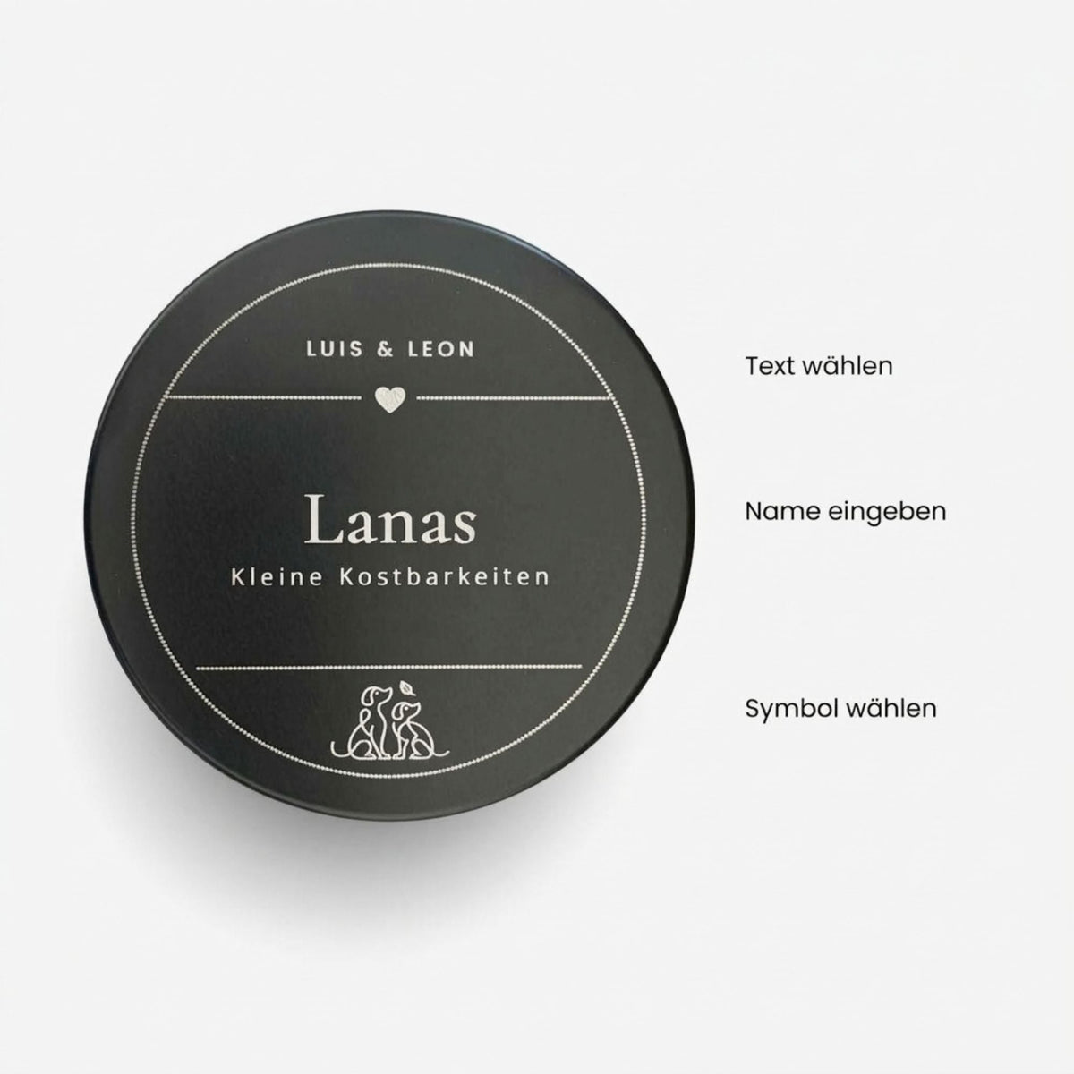 Personalisierte Leckerlidose für Hunde mit Gravur – Design Frame - LUIS & LEON