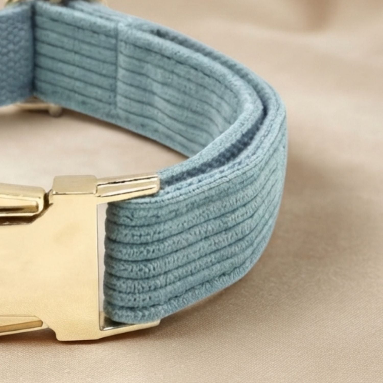Personalisiertes Hundehalsband Kordsamt – Gold - LUIS & LEON