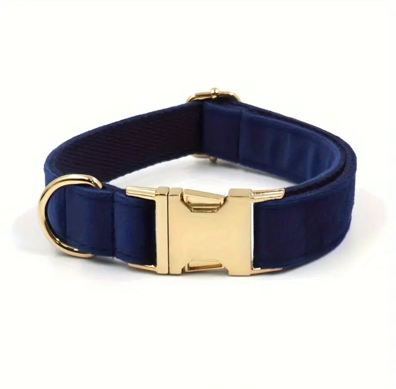 Personalisiertes Hundehalsband mit Name – Samt & Gold | LUIS & LEON - LUIS & LEON
