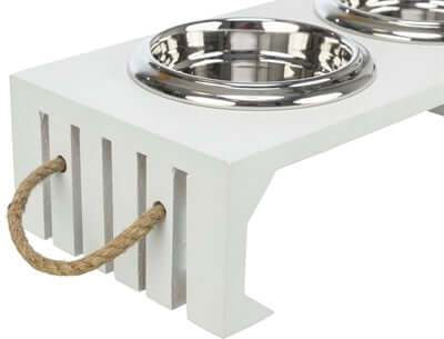 Trixie Be Nordic Napf - Set Edelstahl - Futterstation, Weiss - LUIS & LEON