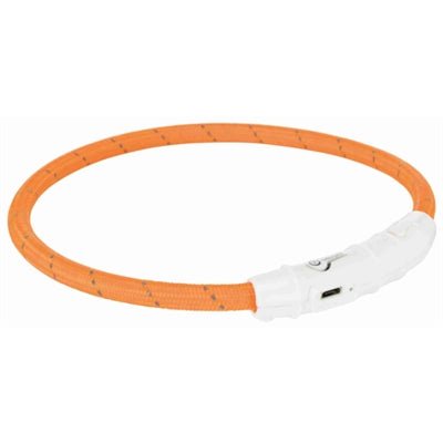 Trixie Flash Leuchtring USB - Leuchthalsband 5 Stunden Licht. Orange, Grün & Pink. - LUIS & LEON